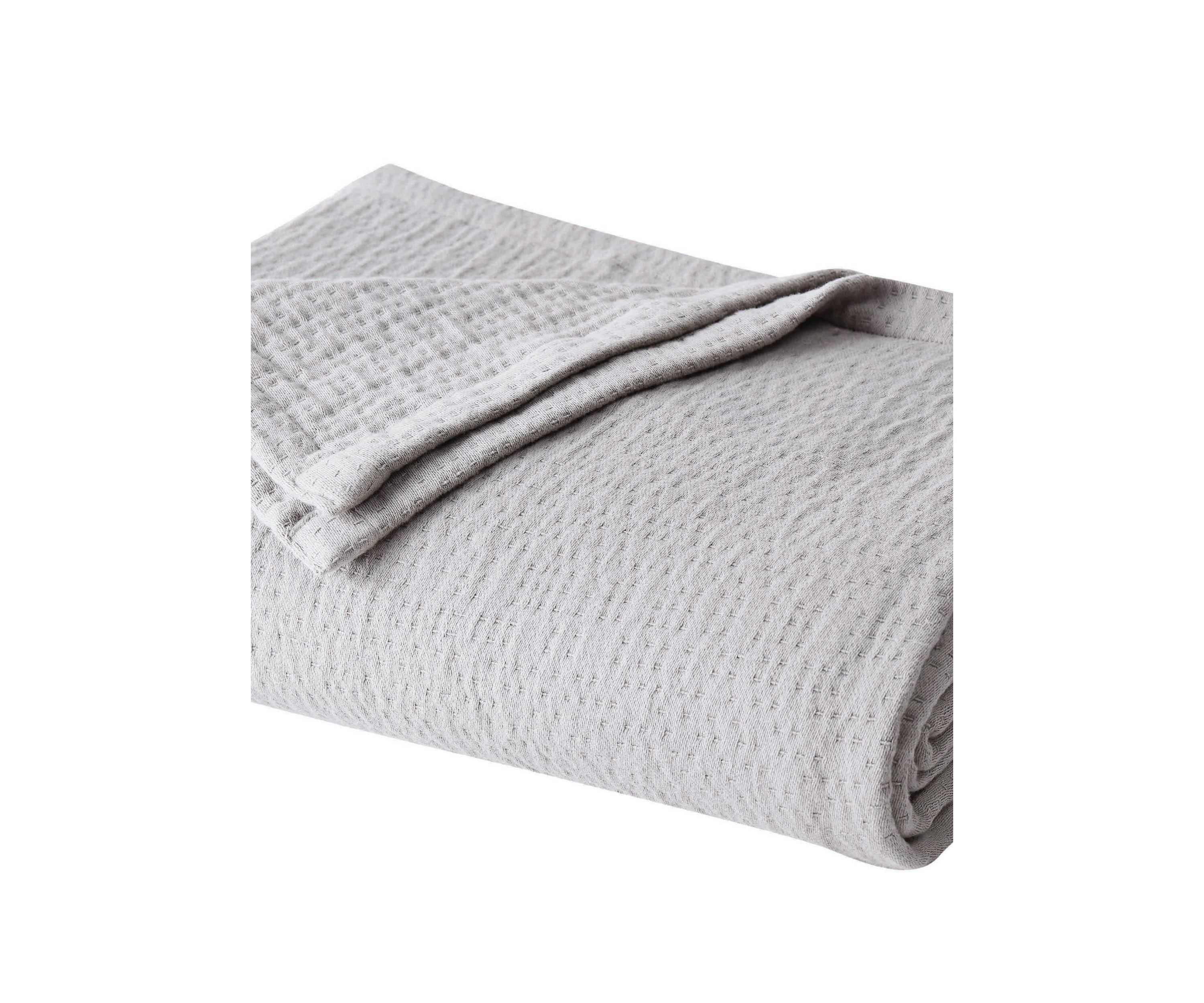 Truly Soft Matelasse Organic Twin XL Blanket in Grey
