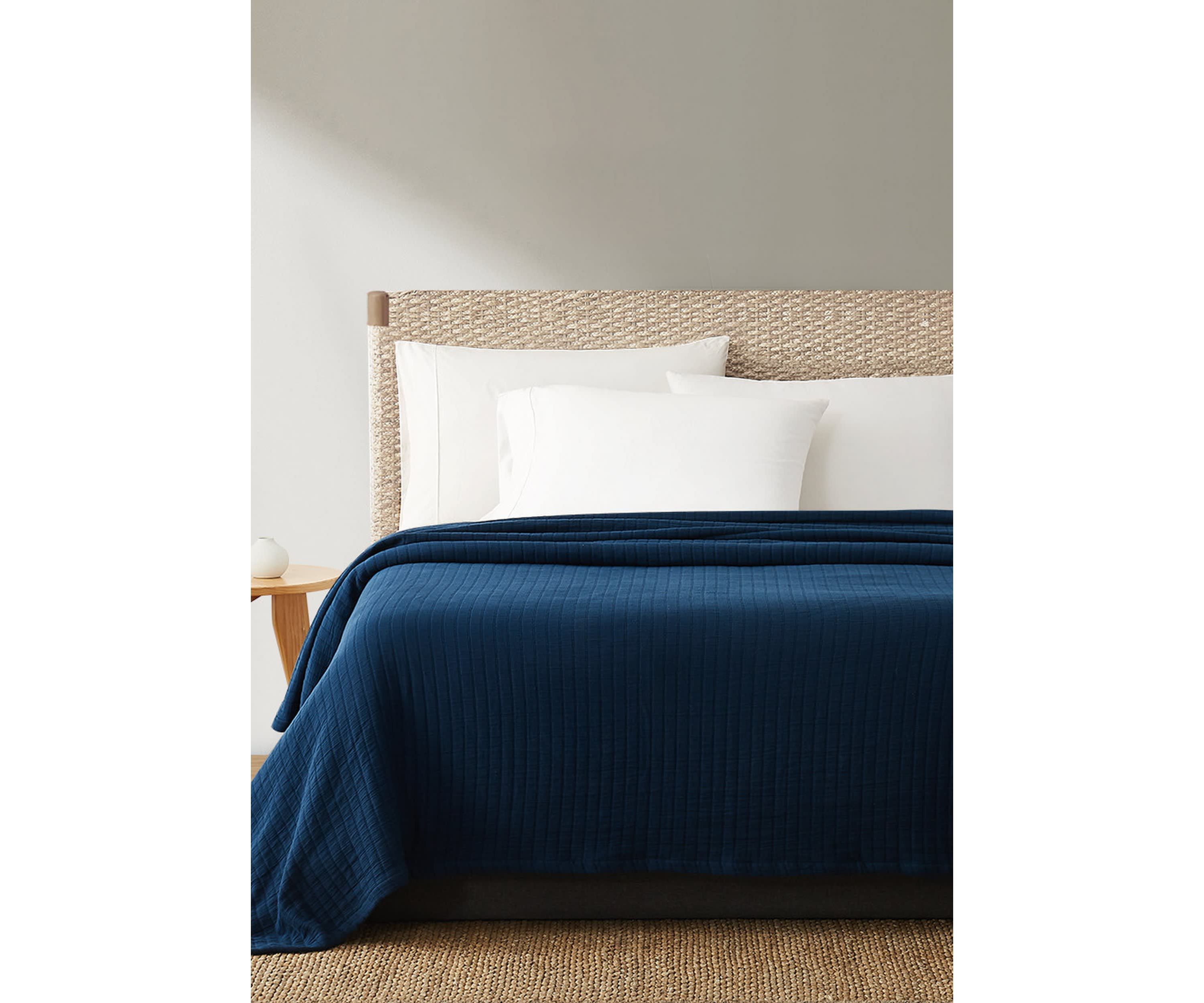 Truly Soft Channel Organic King Blanket in Blue