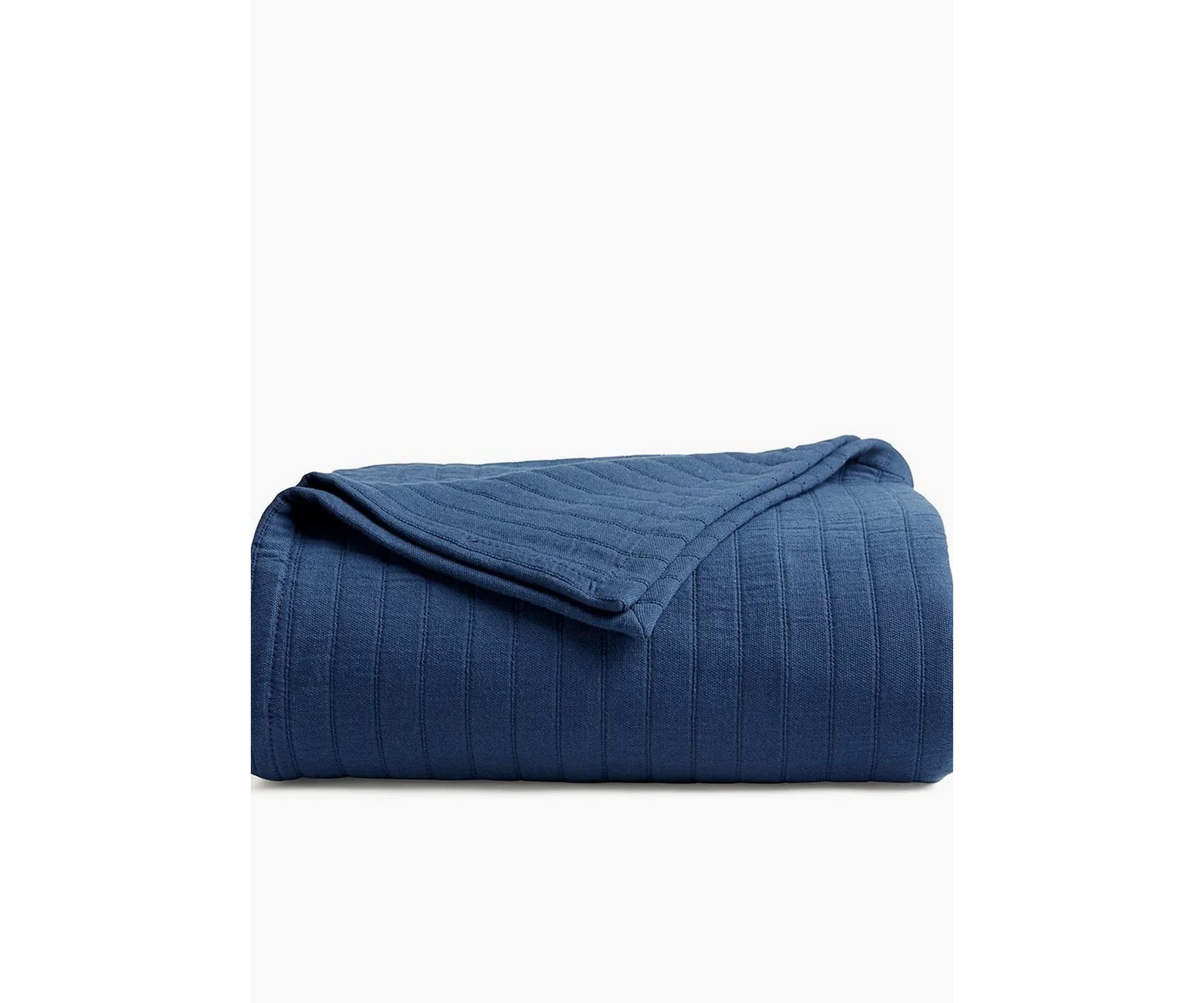 Truly Soft Channel Organic King Blanket in Blue