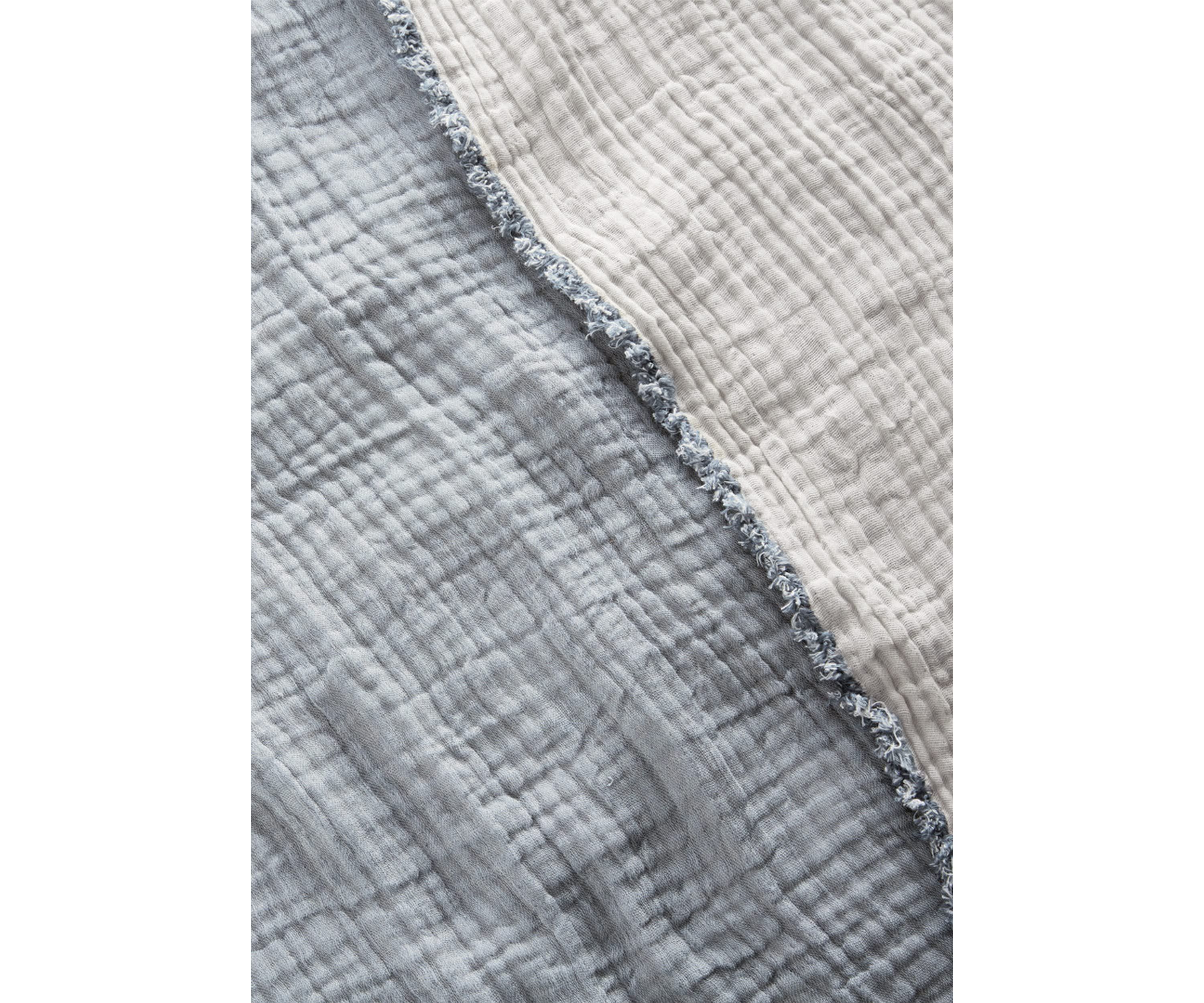 Truly Soft Two-Toned Organic Throw Blanket in Grey