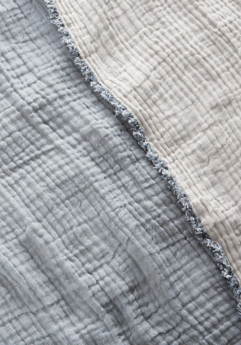 Truly Soft Two-Toned Organic Throw Blanket in Grey
