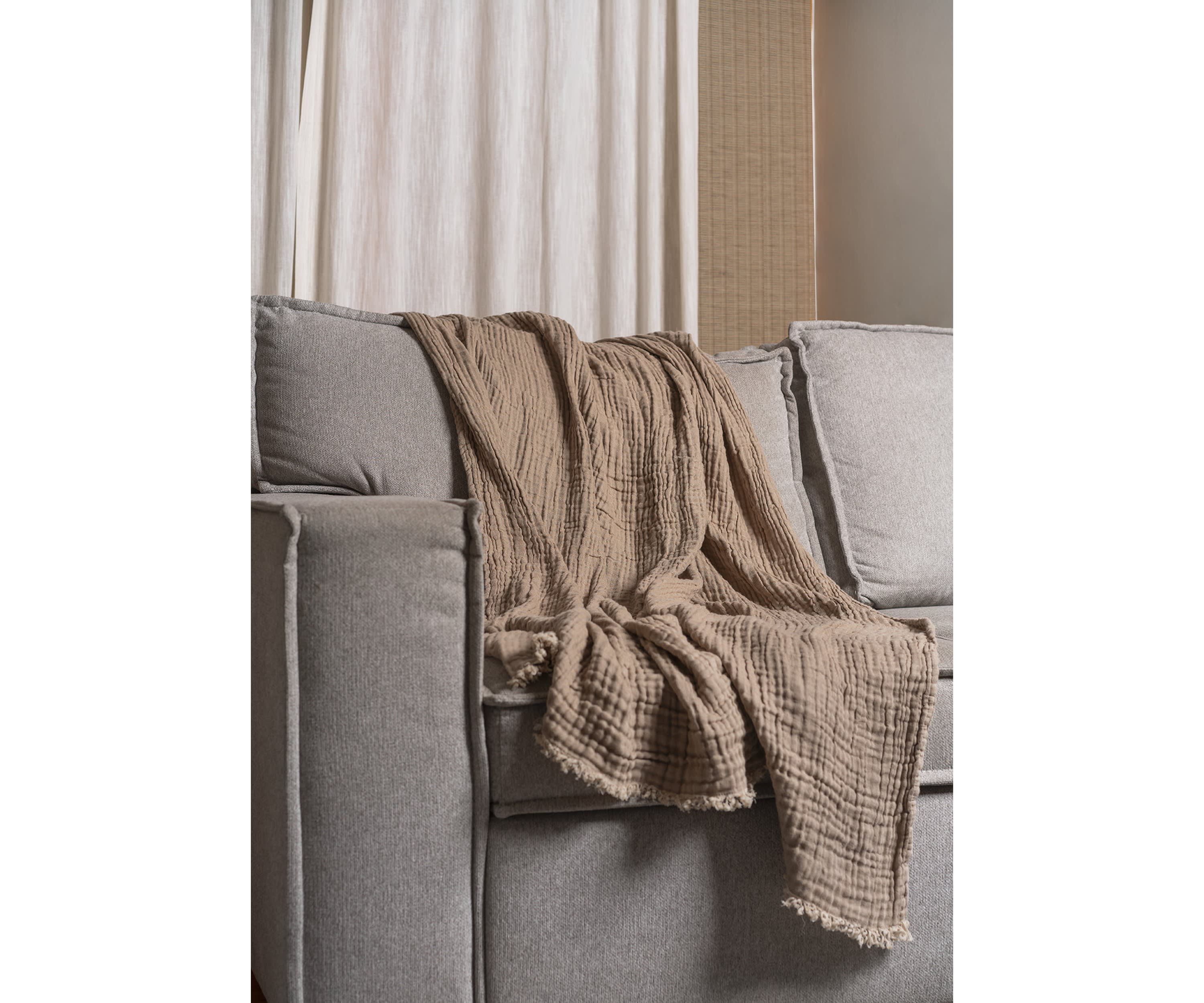 Truly Soft Two-Toned Organic Throw Blanket in Olive Green