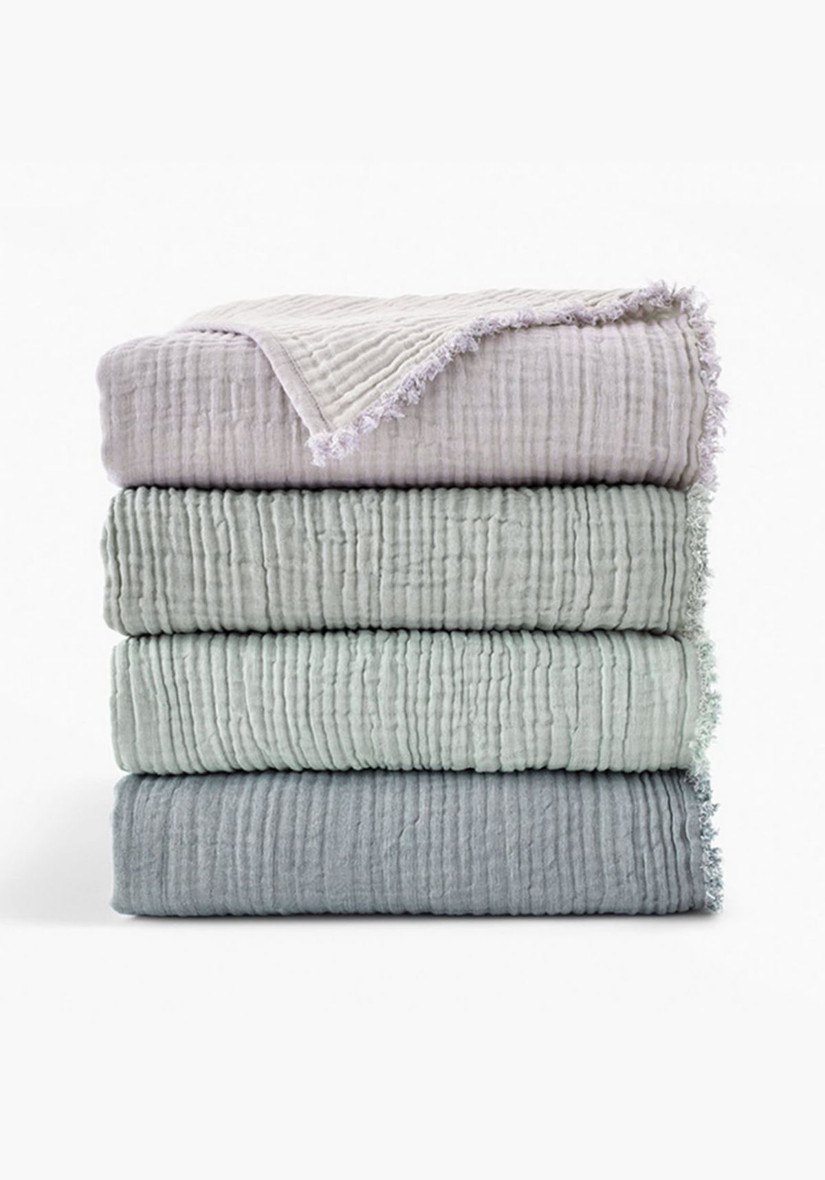 Truly Soft Two-Toned Organic Throw Blanket in Beige