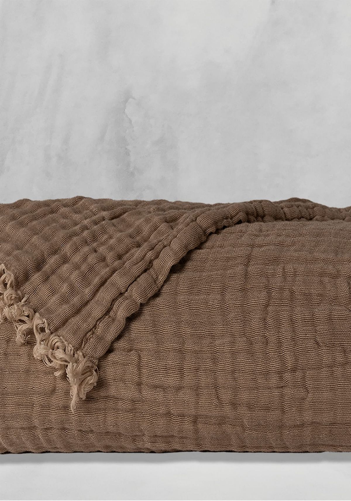 Truly Soft Two-Toned Organic Throw Blanket in Beige
