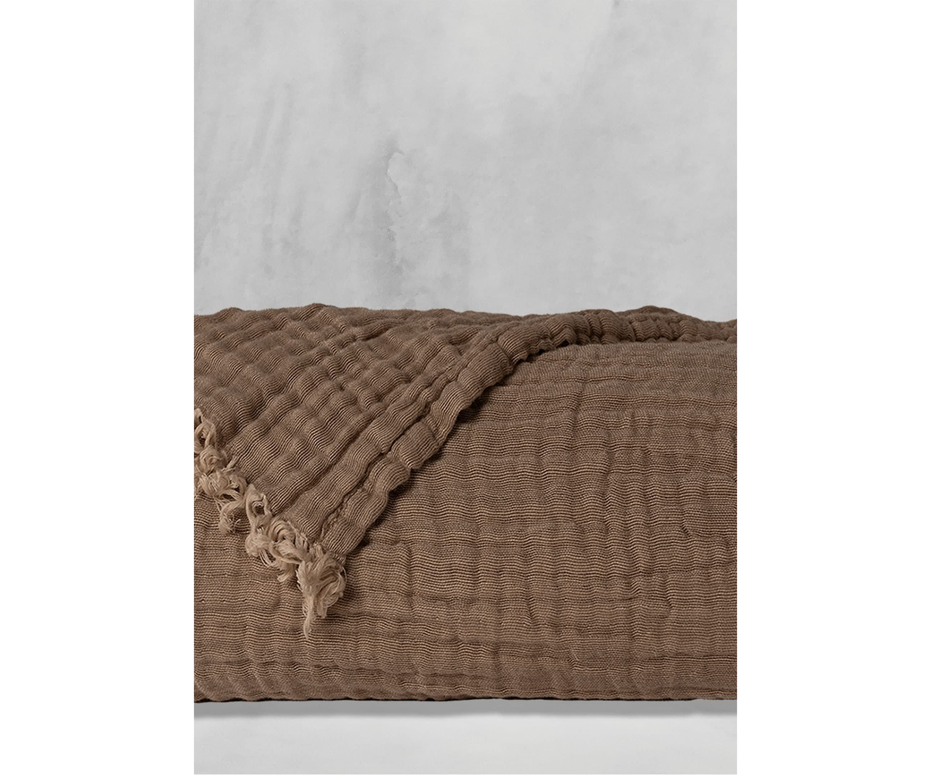 Truly Soft Two-Toned Organic Throw Blanket in Olive Green