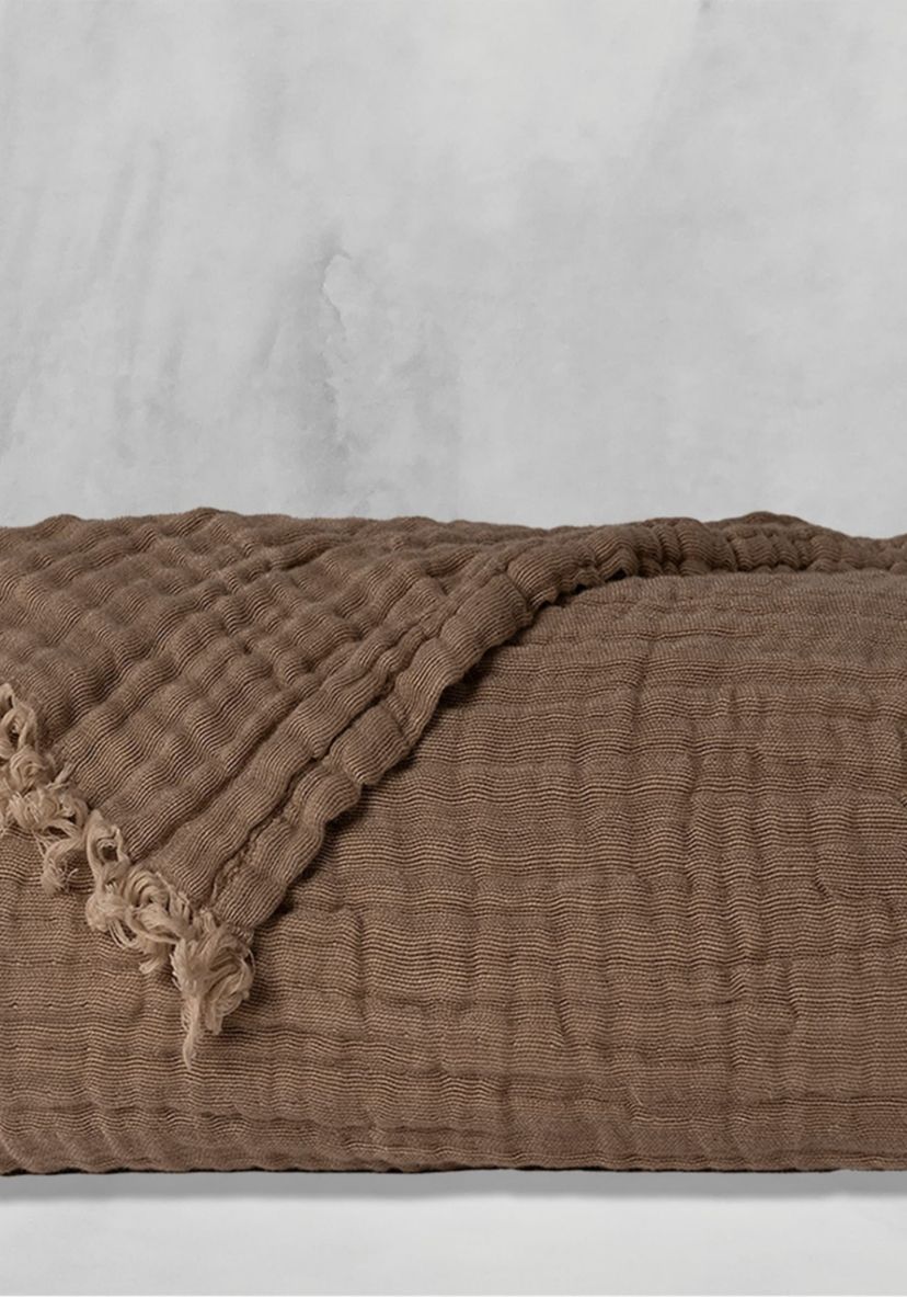 Truly Soft Two-Toned Organic Throw Blanket in Olive Green