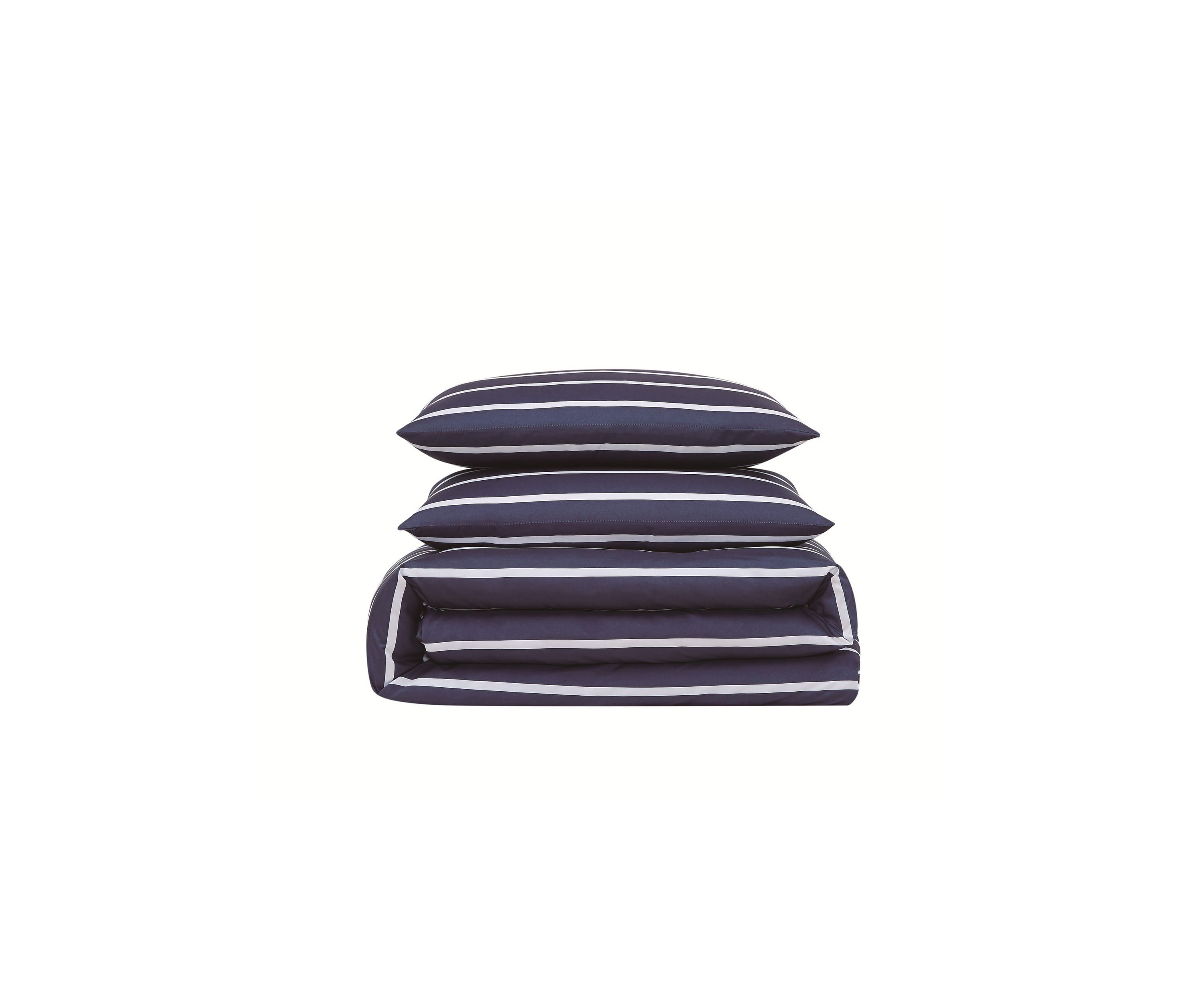 Truly Soft Maddow Stripe Grey King 3-Piece Duvet Cover Set