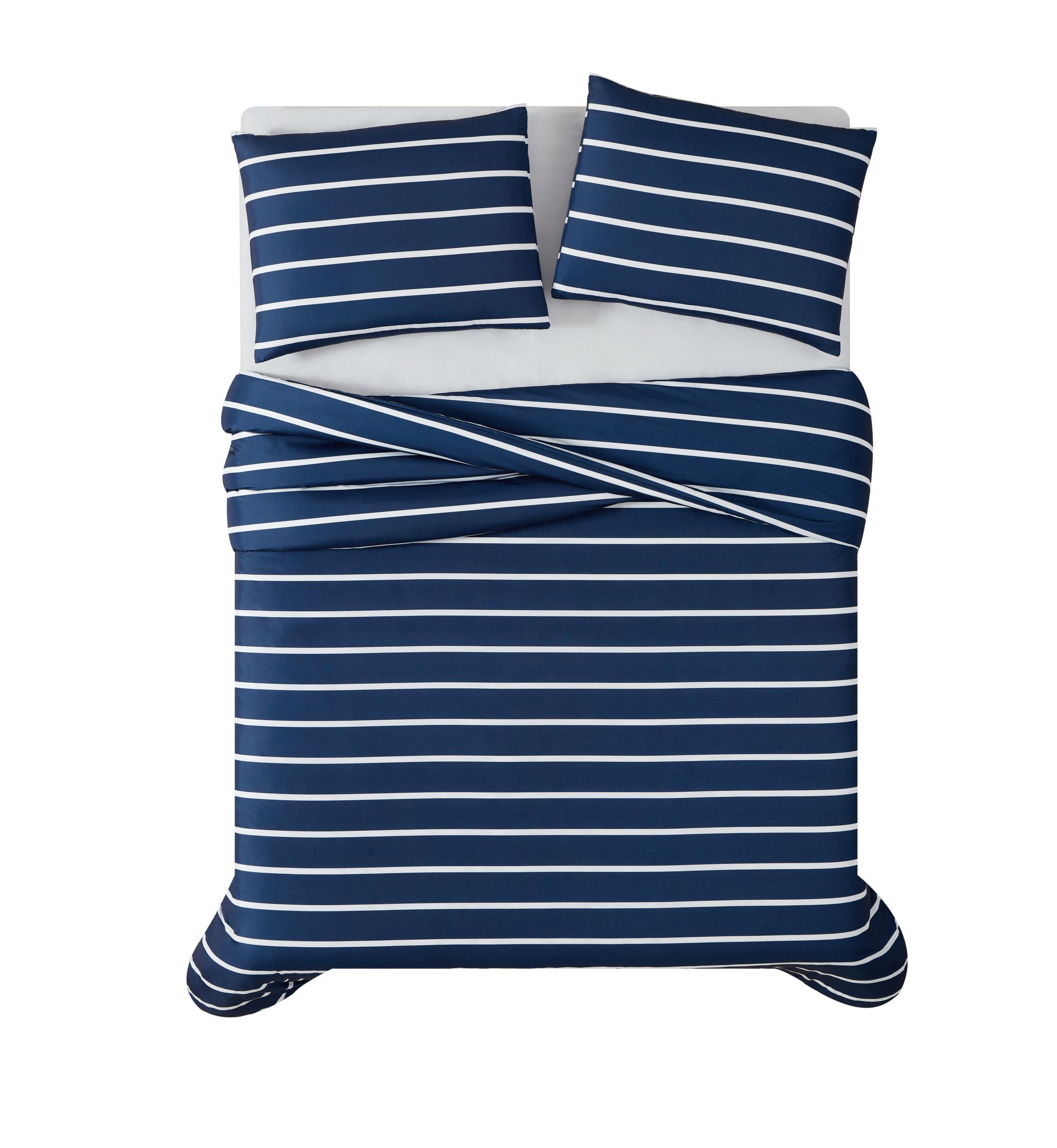 Truly Soft Maddow Stripe Grey King 3-Piece Duvet Cover Set