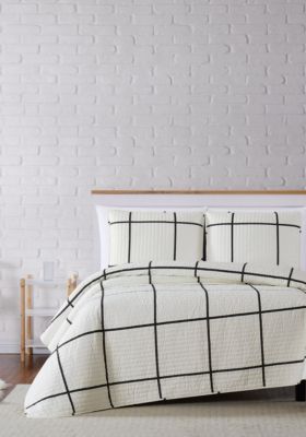 Truly Soft Kurt Windowpane Full/Queen 3-Piece Quilt Set