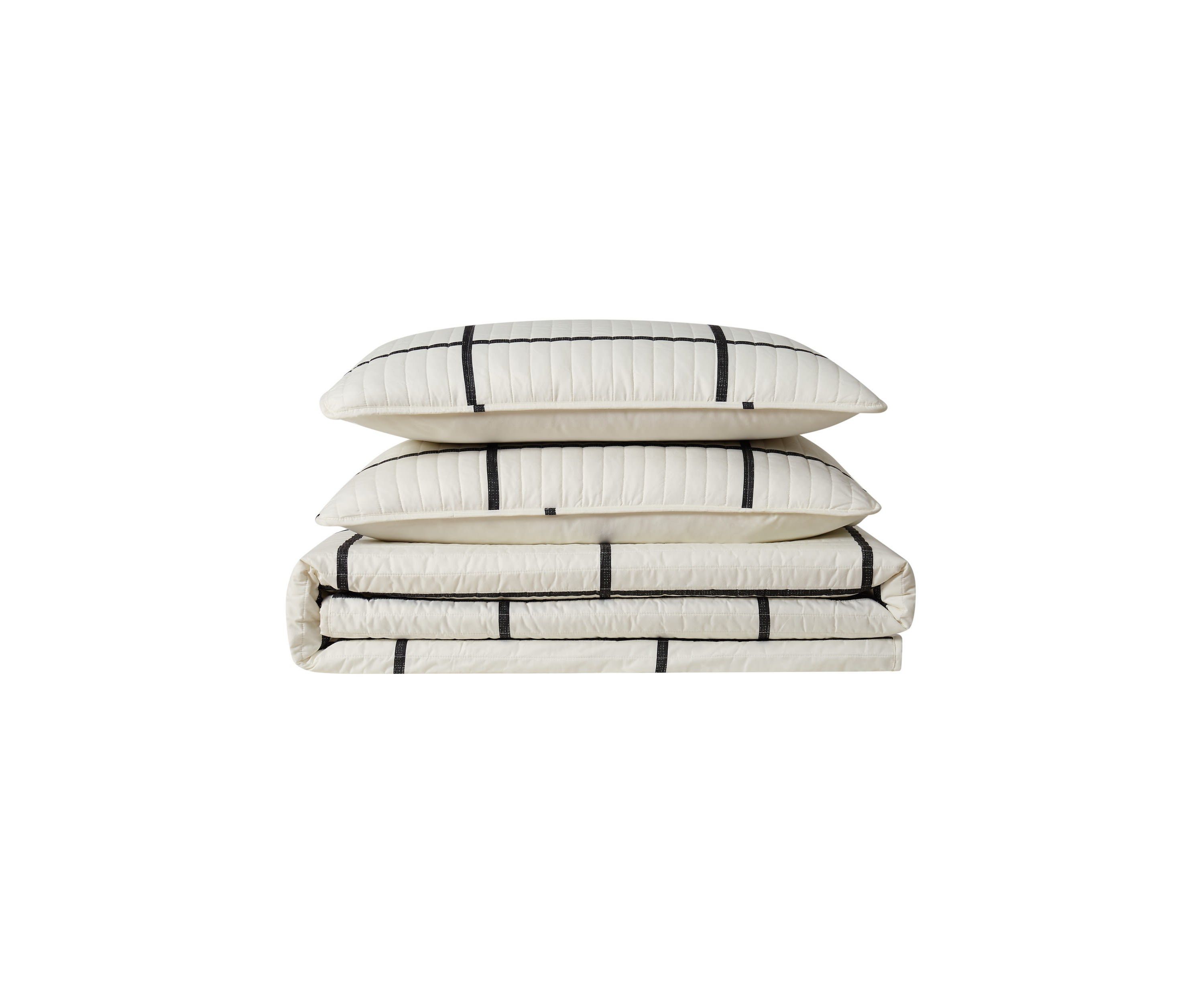 Truly Soft Kurt Windowpane Full/Queen 3-Piece Quilt Set