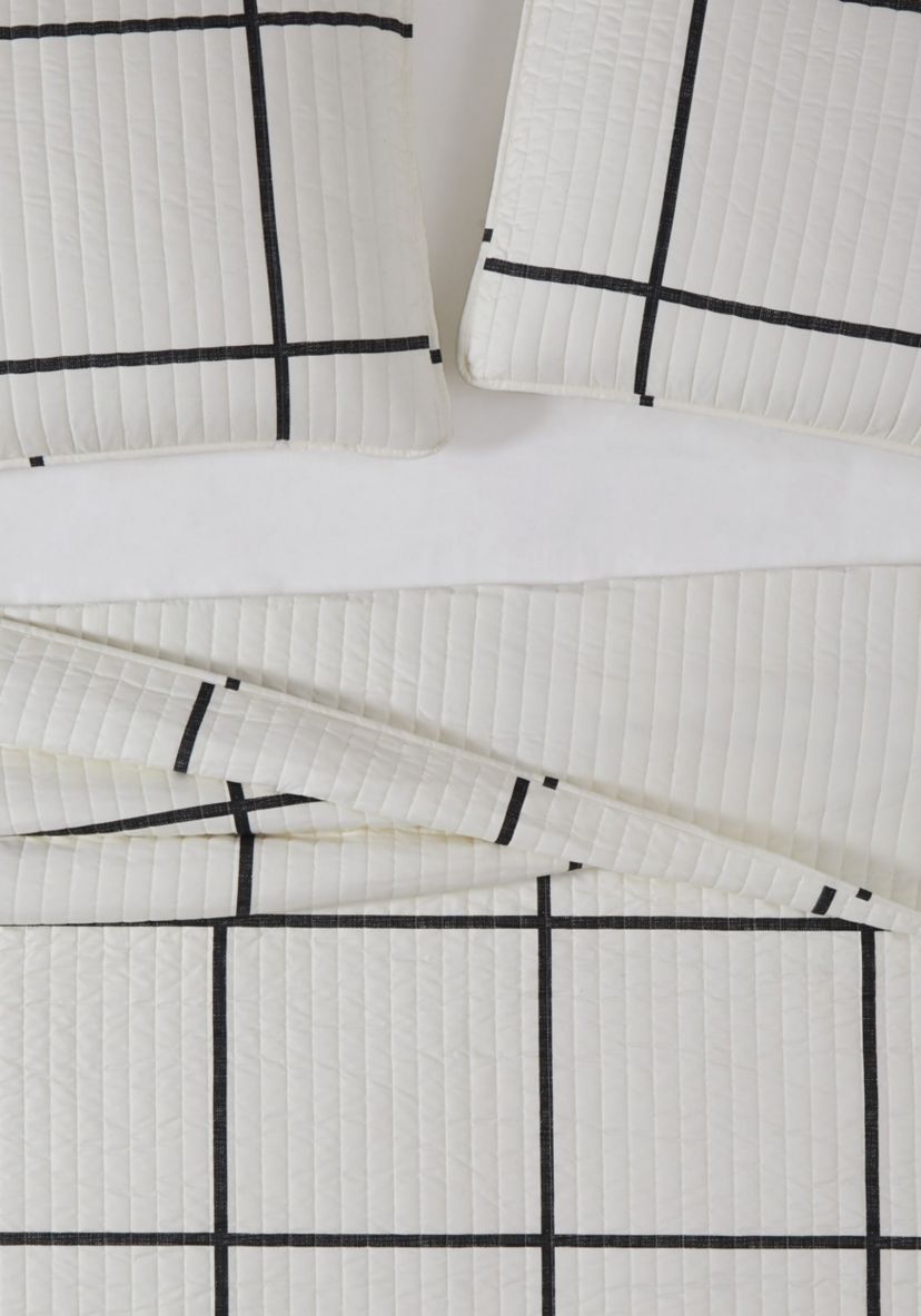 Truly Soft Kurt Windowpane Full/Queen 3-Piece Quilt Set