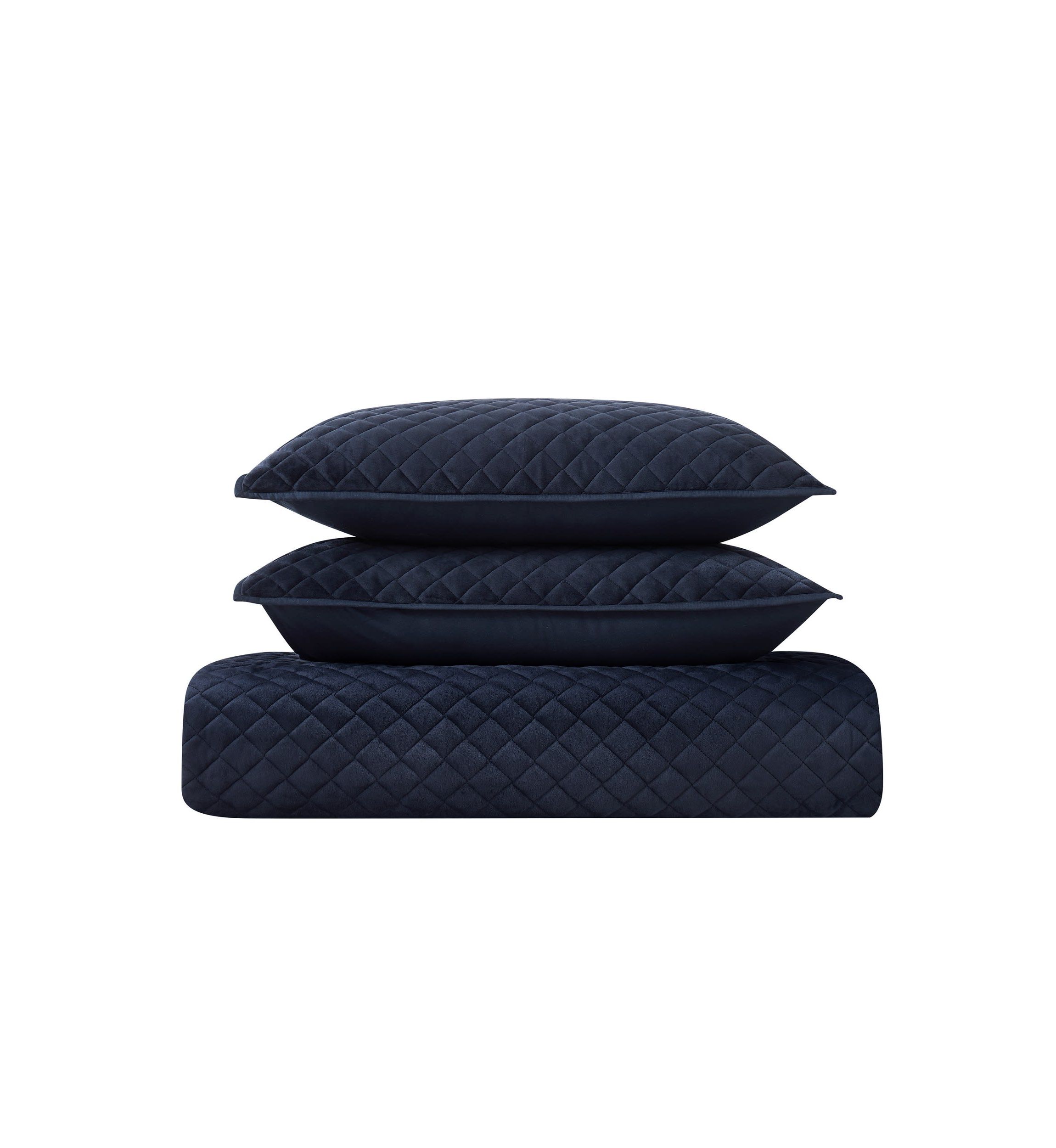Royal Velvet Diamond Velvet Navy Blue Twin/Twin XL Quilt Set