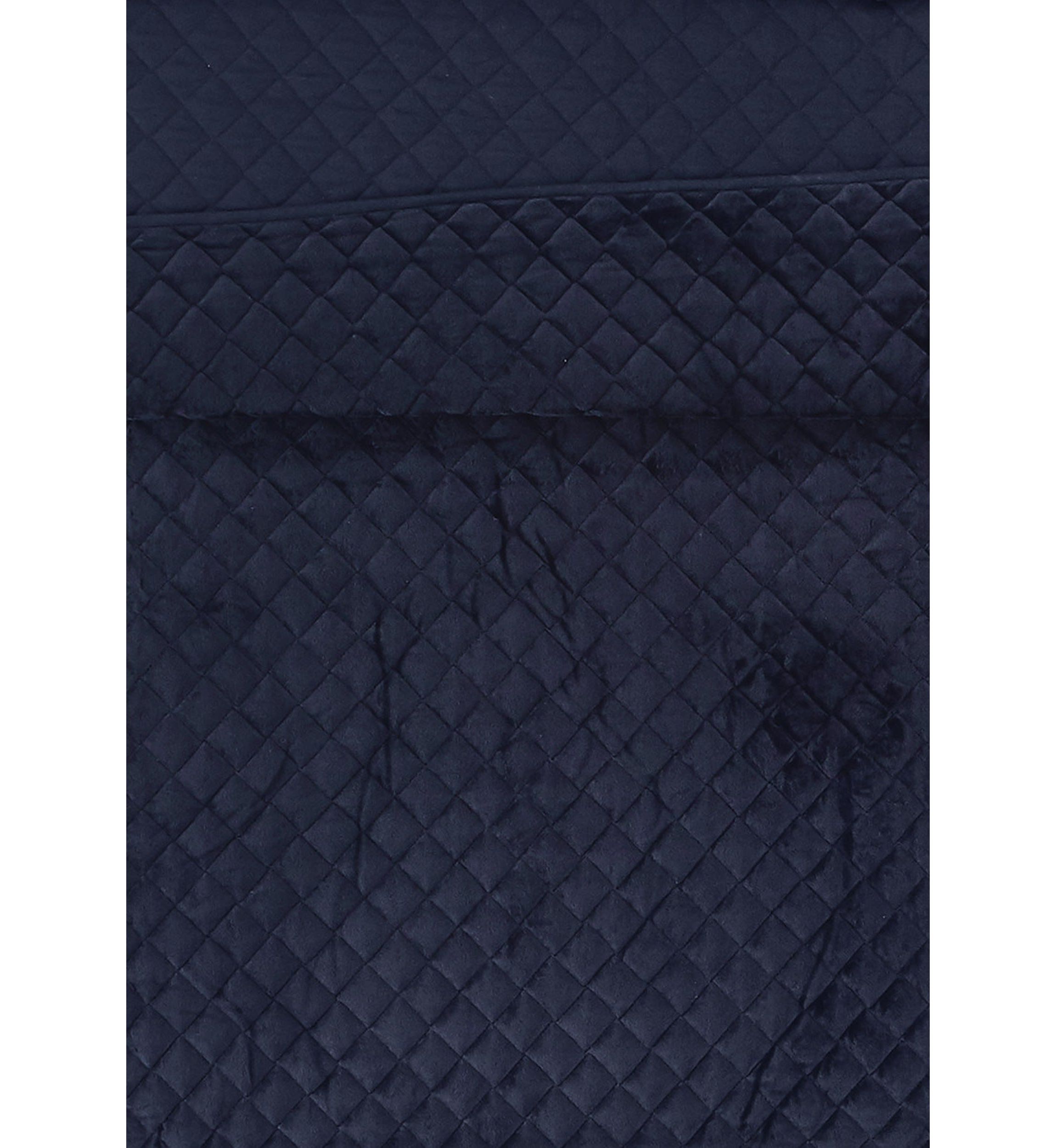 Royal Velvet Diamond Velvet Navy Blue Twin/Twin XL Quilt Set
