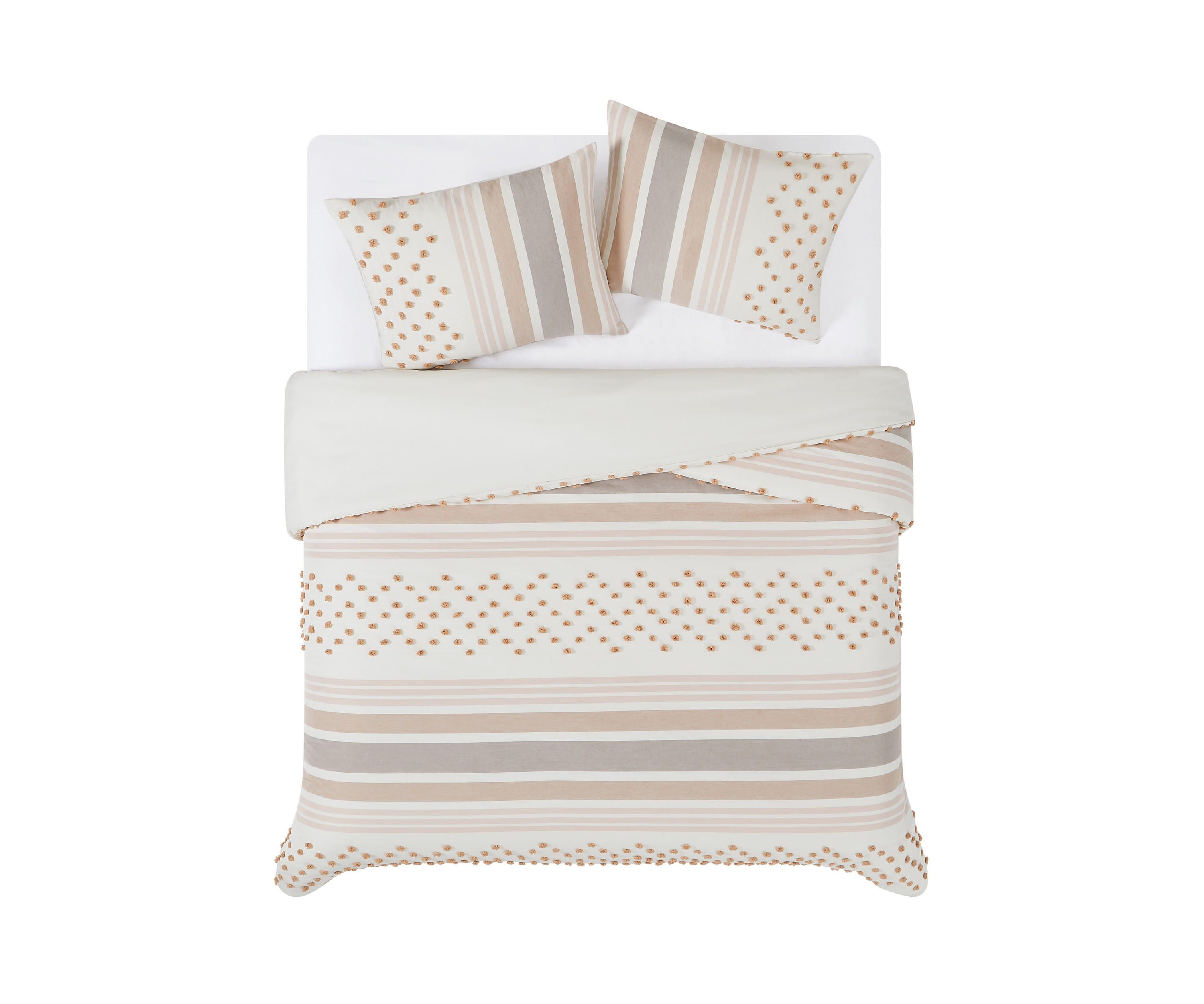 Brooklyn Loom Mia Tufted Texture Grey 3 Piece Full/Queen Duvet Cover Set
