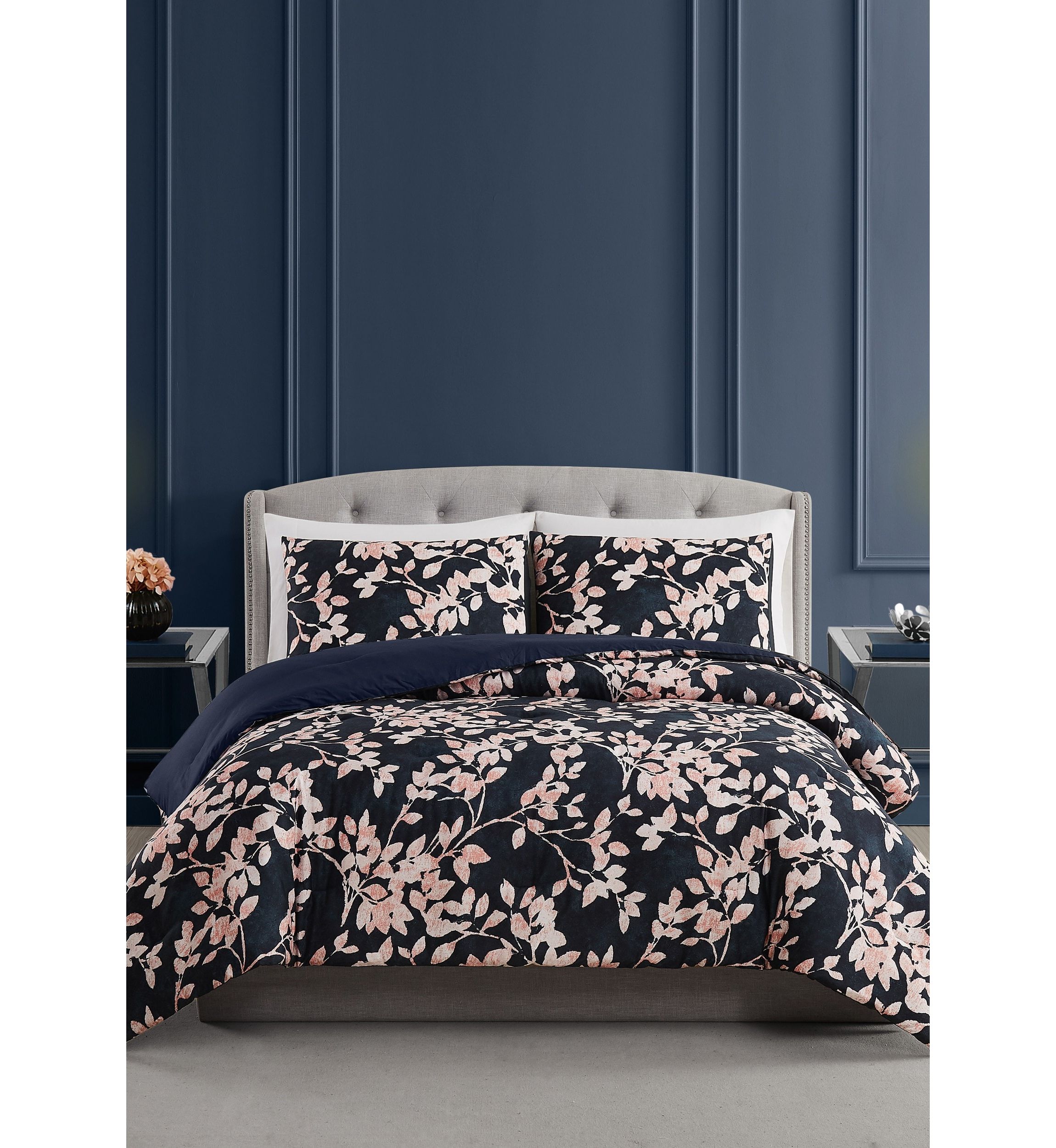 Vince Camuto Amaya Floral 3 Piece King Duvet Cover Set