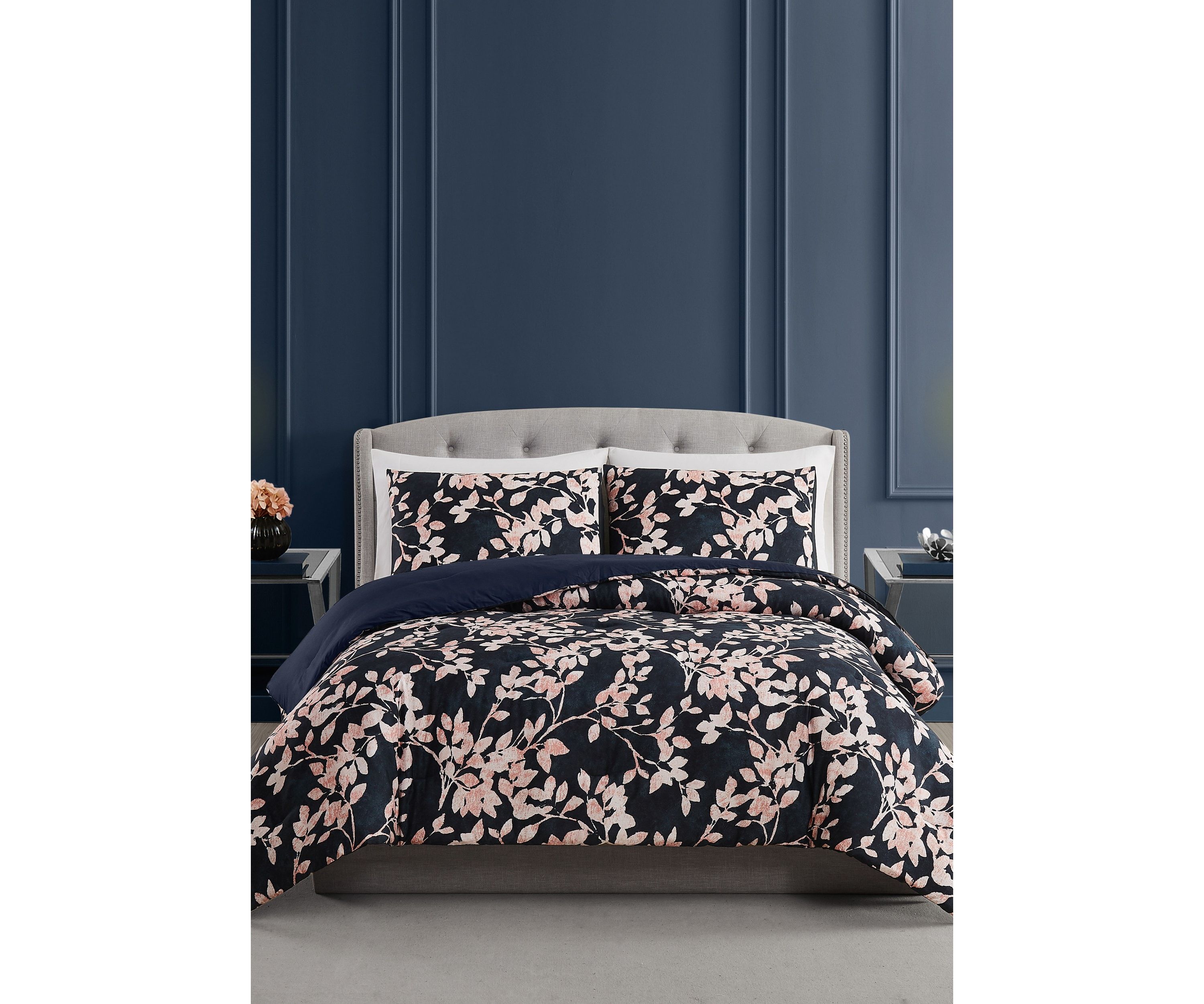 Vince Camuto Amaya Floral 3 Piece King Duvet Cover Set