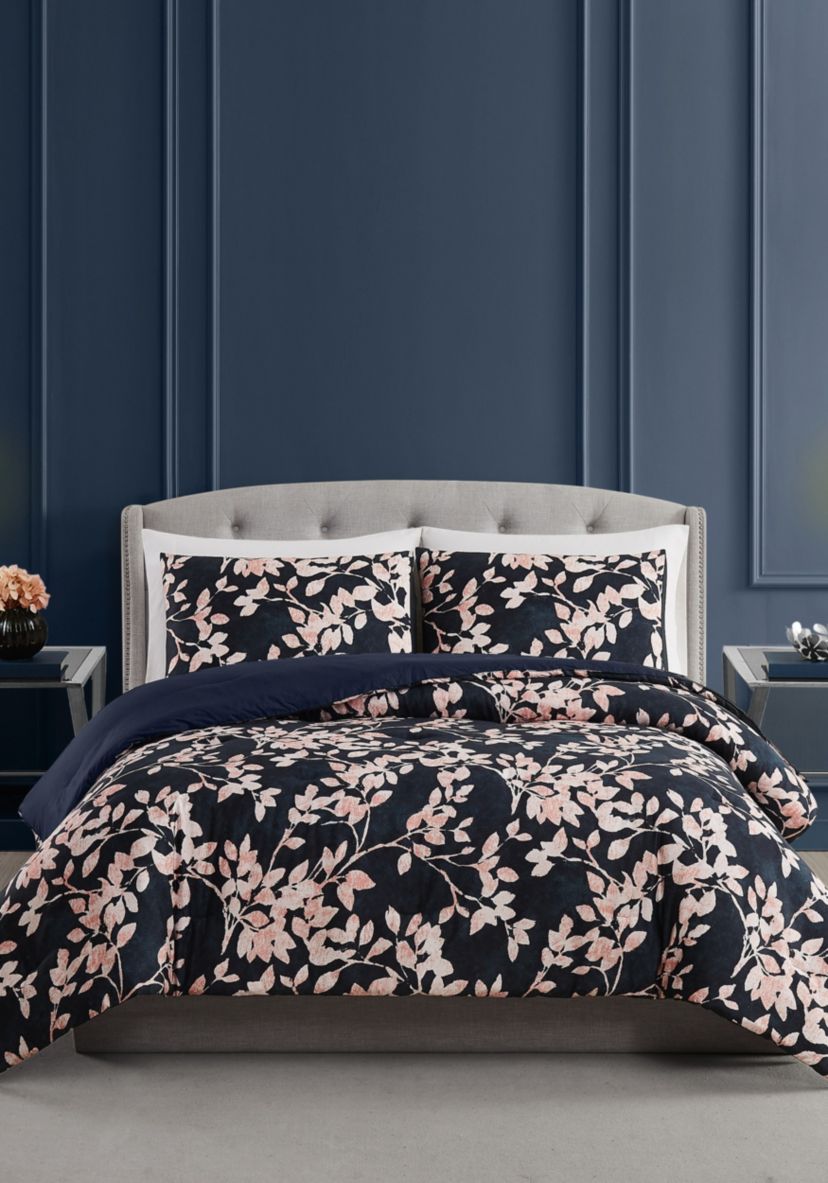 Vince Camuto Amaya Floral 3 Piece King Duvet Cover Set