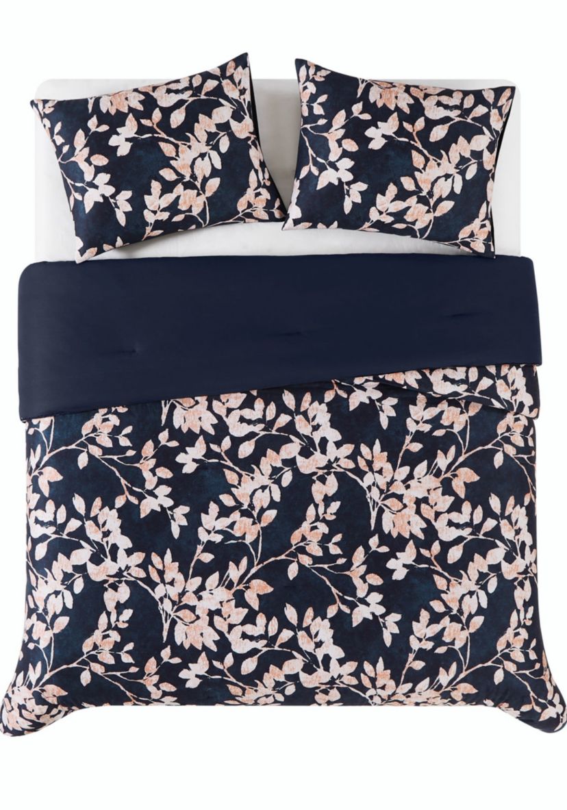 Vince Camuto Amaya Floral 3 Piece King Duvet Cover Set