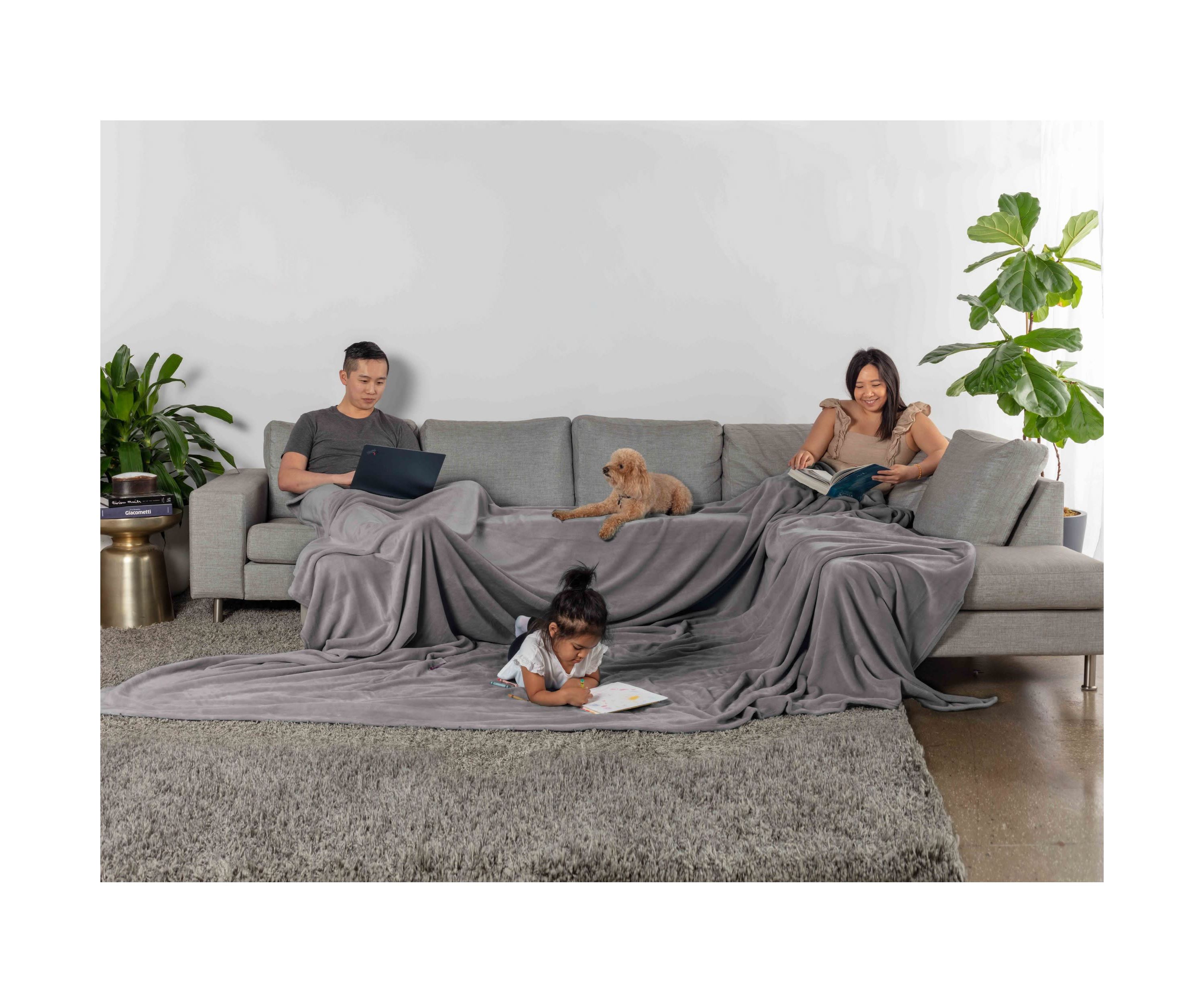 Truly Soft Velvet Plush Navy Family Blanket