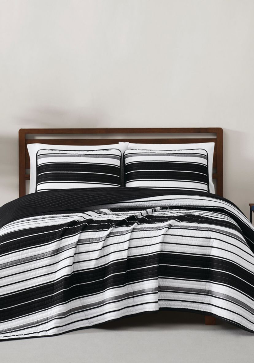 Truly Soft Brentwood Stripe King 3 Piece Quilt Set