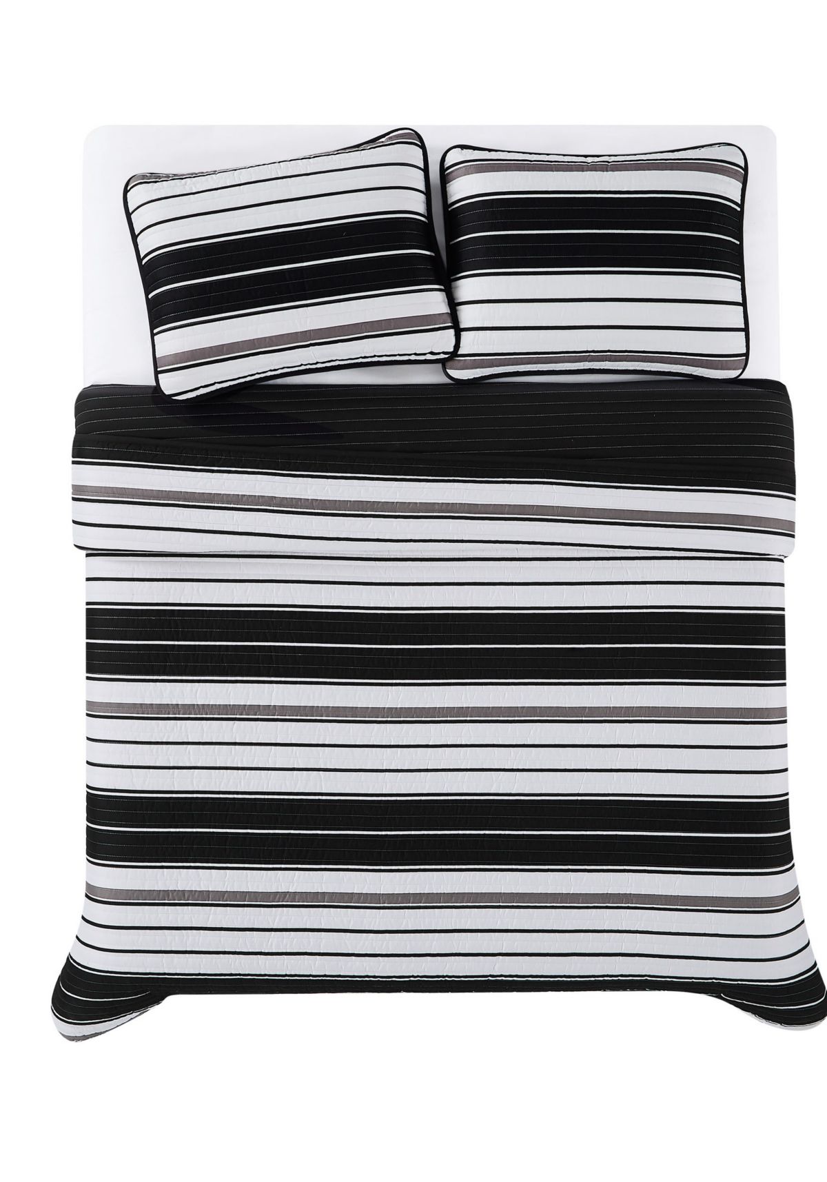 Truly Soft Brentwood Stripe King 3 Piece Quilt Set