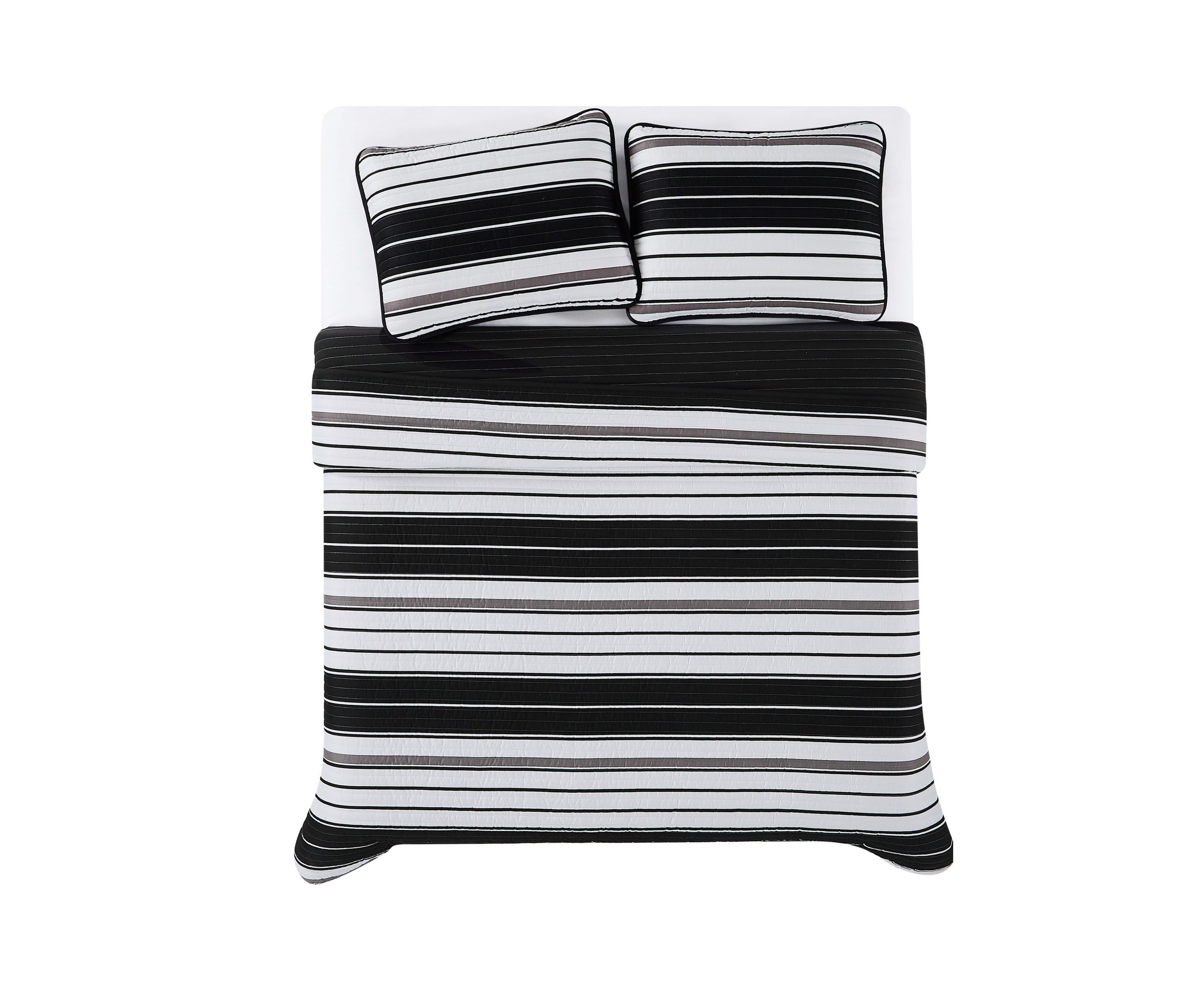 Truly Soft Brentwood Stripe King 3 Piece Quilt Set