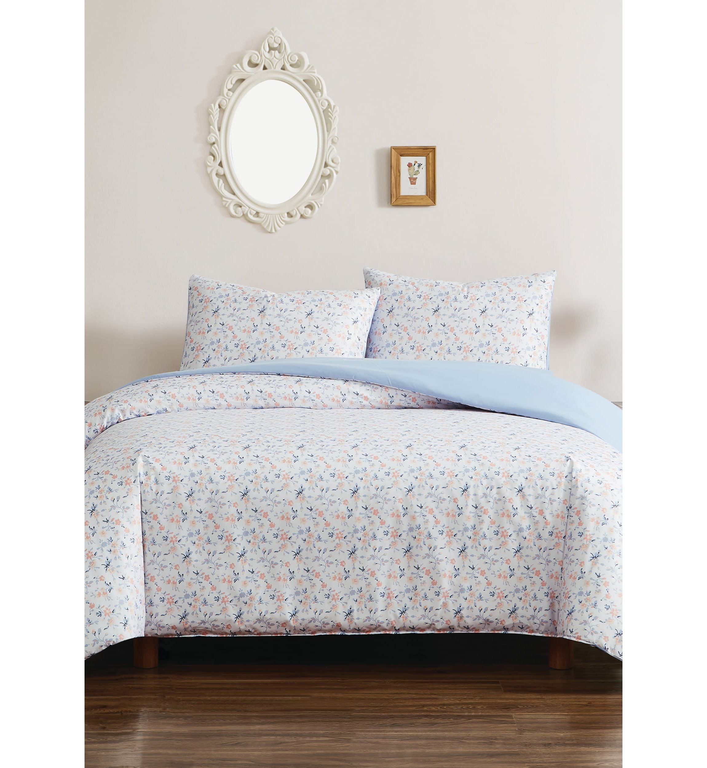 Truly Soft Maine Floral Full/Queen 3 Piece Duvet Cover Set