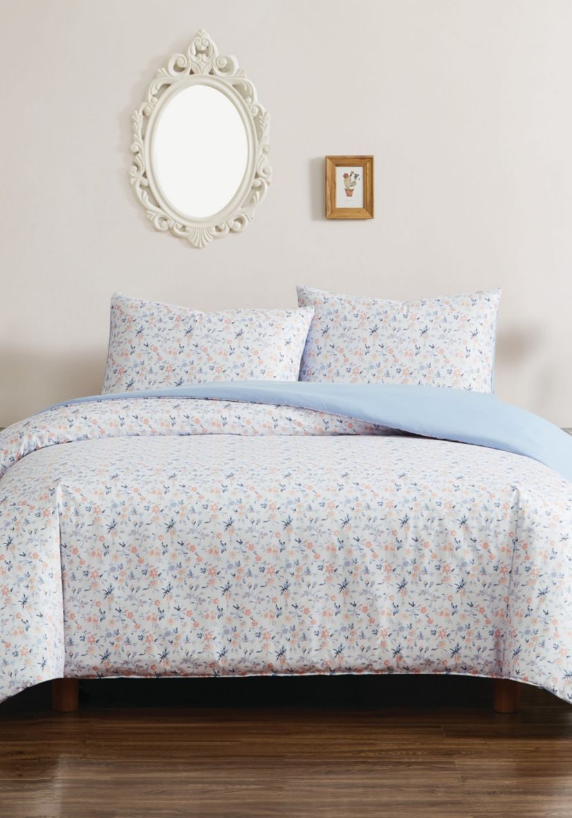 Truly Soft Maine Floral Full/Queen 3 Piece Duvet Cover Set