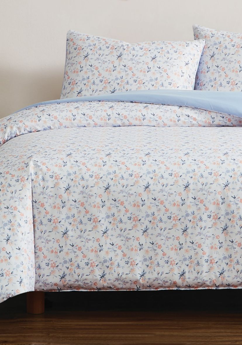 Truly Soft Maine Floral Full/Queen 3 Piece Duvet Cover Set