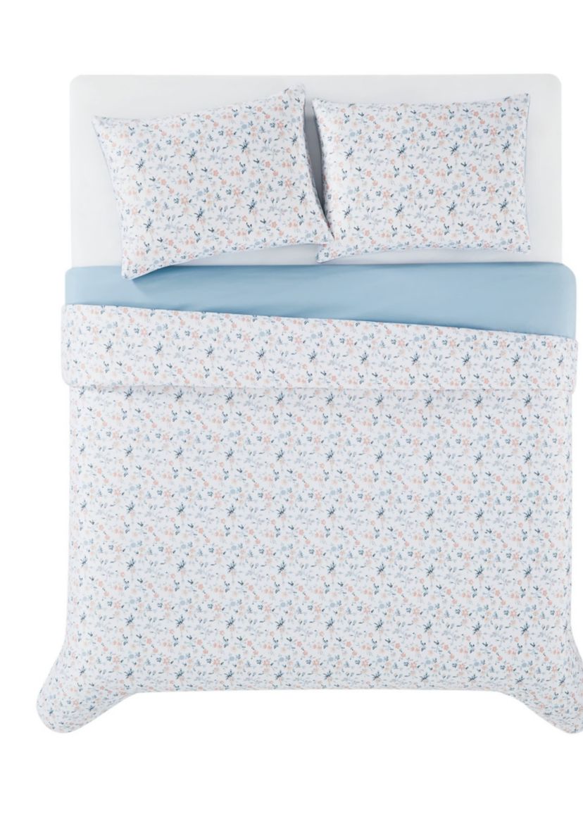 Truly Soft Maine Floral Full/Queen 3 Piece Duvet Cover Set