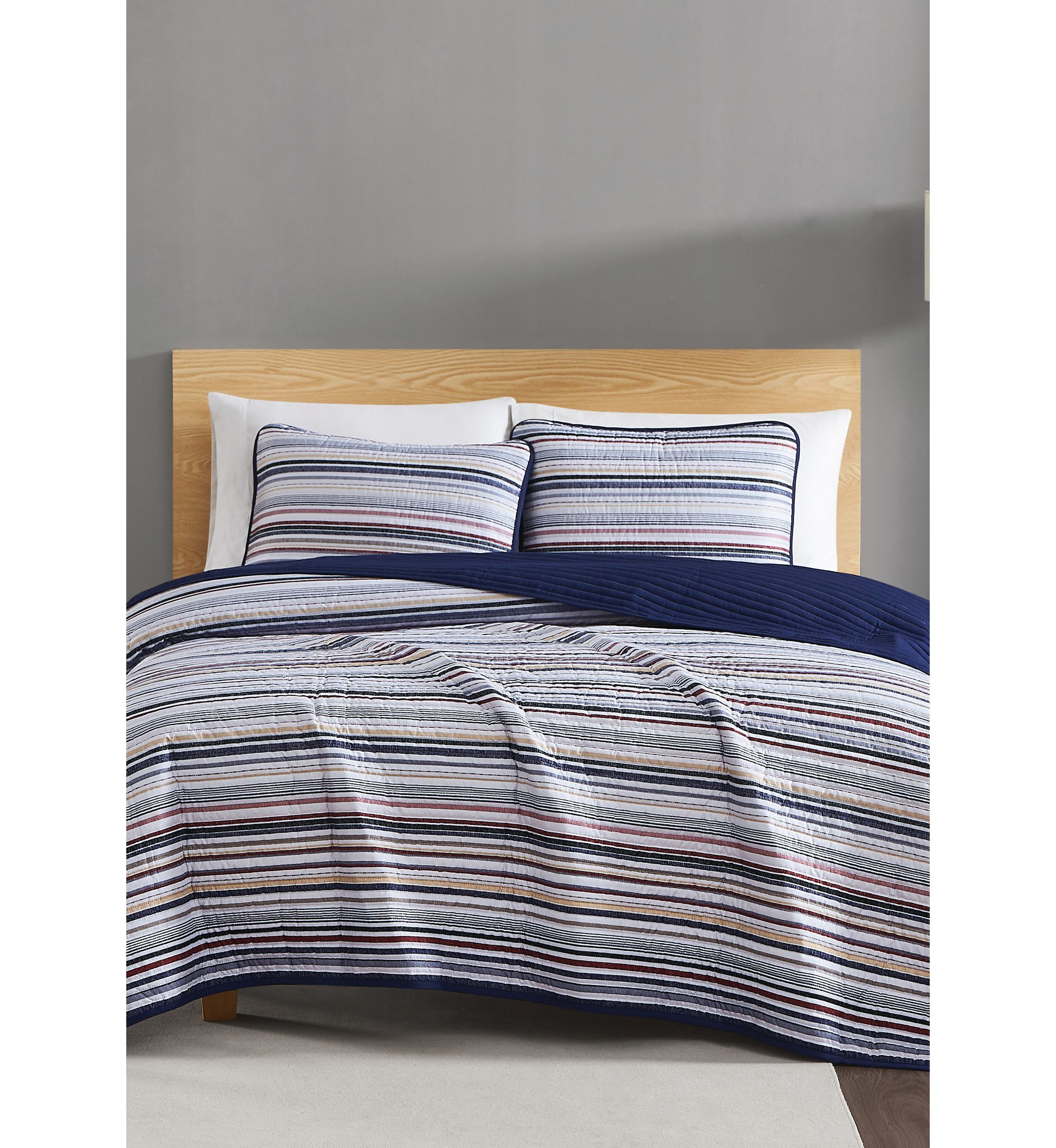 Truly Soft Teagan Stripe Full/Queen 3 Piece Quilt Set