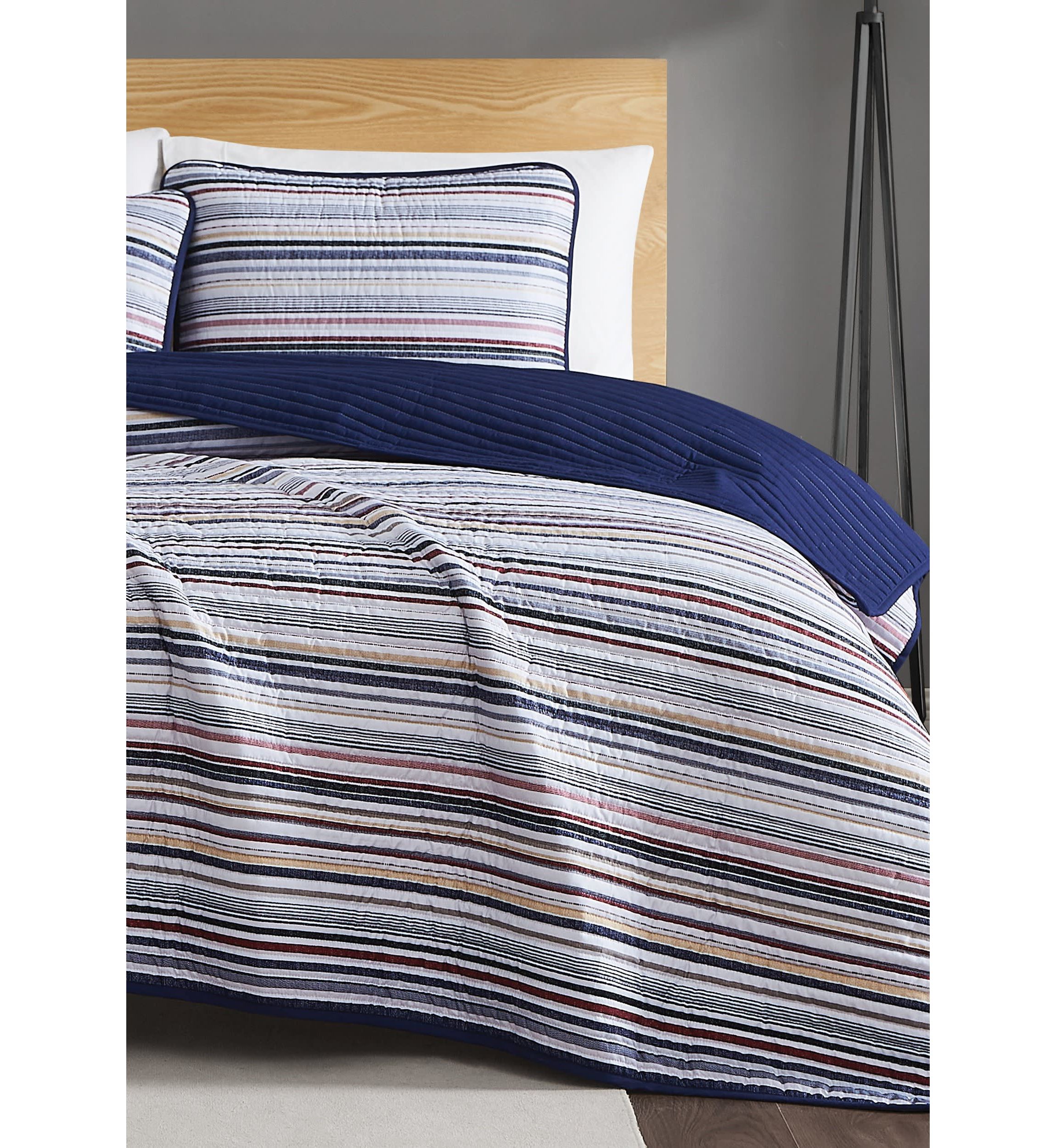 Truly Soft Teagan Stripe Full/Queen 3 Piece Quilt Set