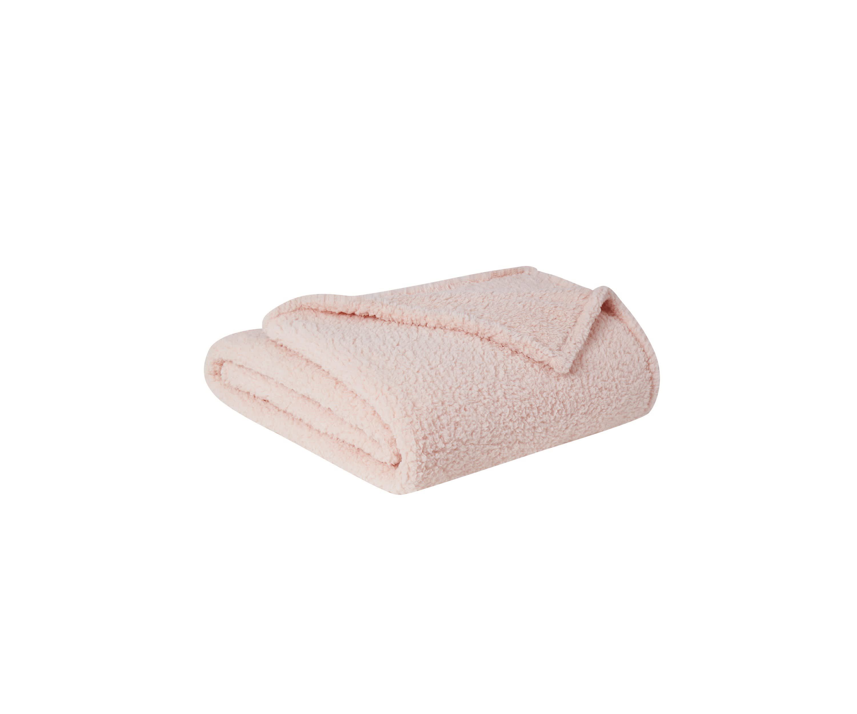 Brooklyn Loom Marshmallow Sherpa Twin XL Blanket in Dusty Rose
