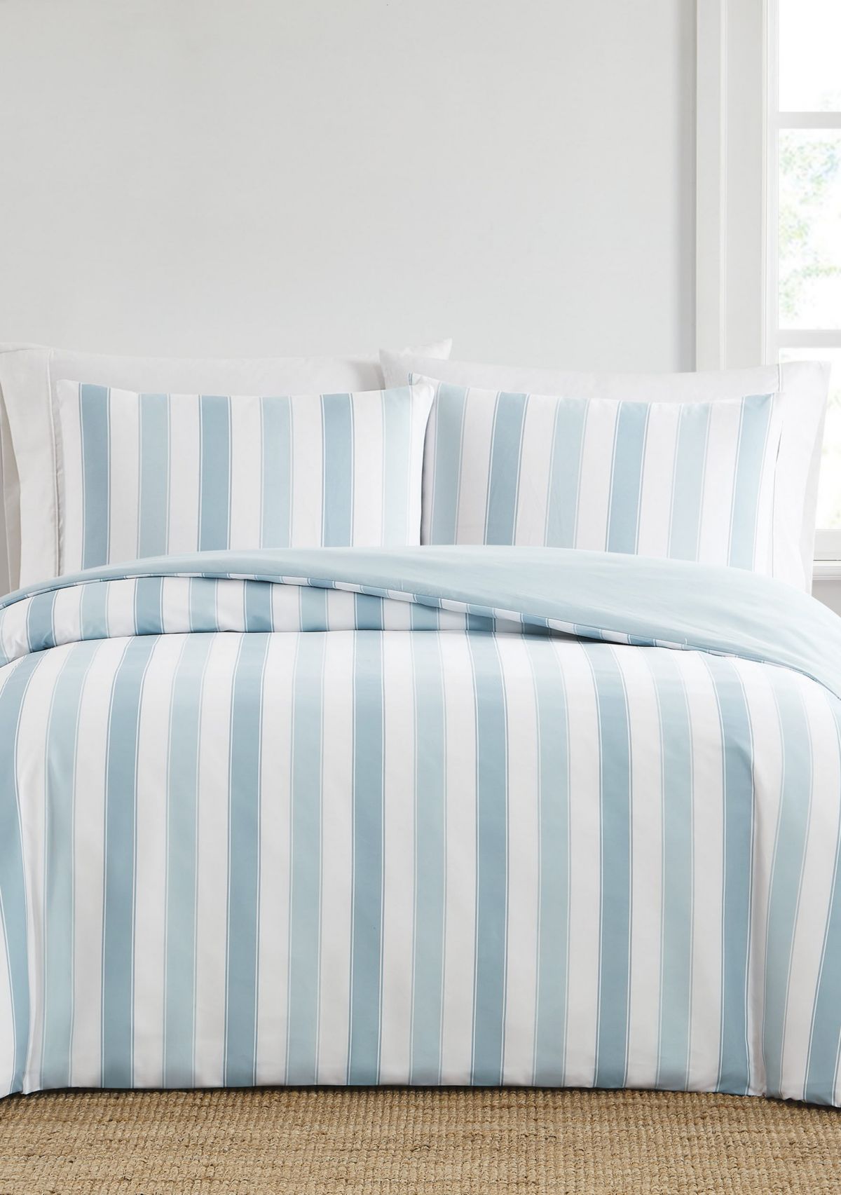 Truly Soft Aiden Stripe Blue King 3 Piece Comforter Set