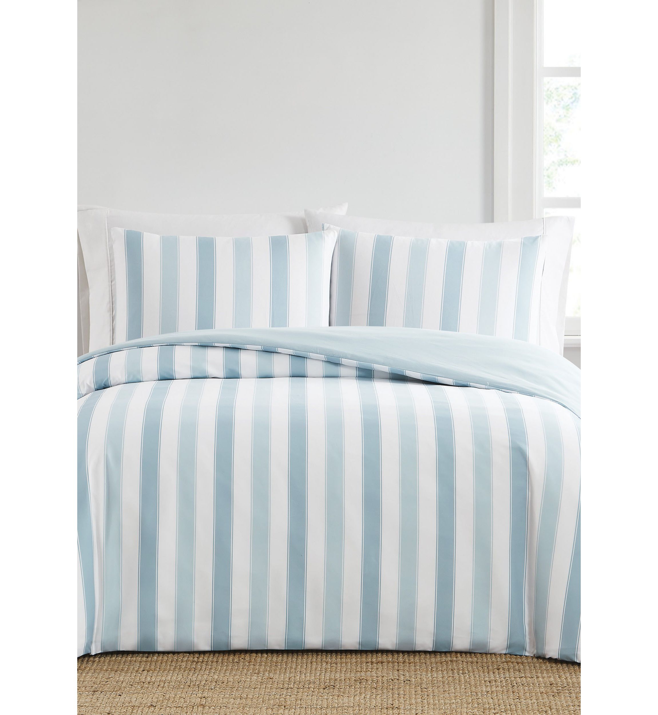 Truly Soft Aiden Stripe Blue King 3 Piece Comforter Set