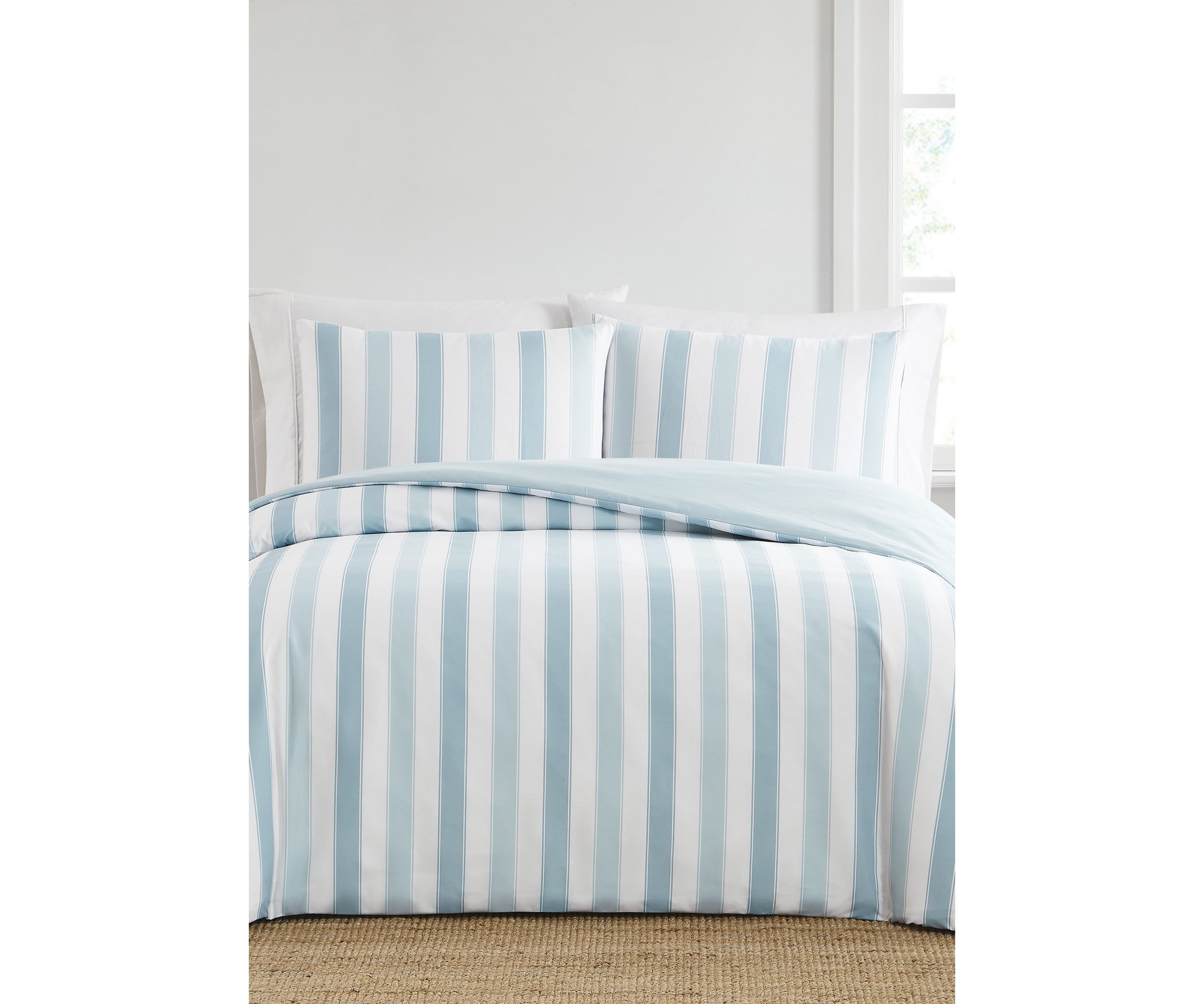 Truly Soft Aiden Stripe Blue King 3 Piece Comforter Set