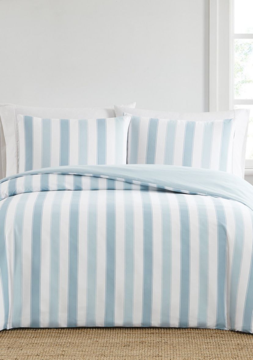 Truly Soft Aiden Stripe Blue King 3 Piece Comforter Set