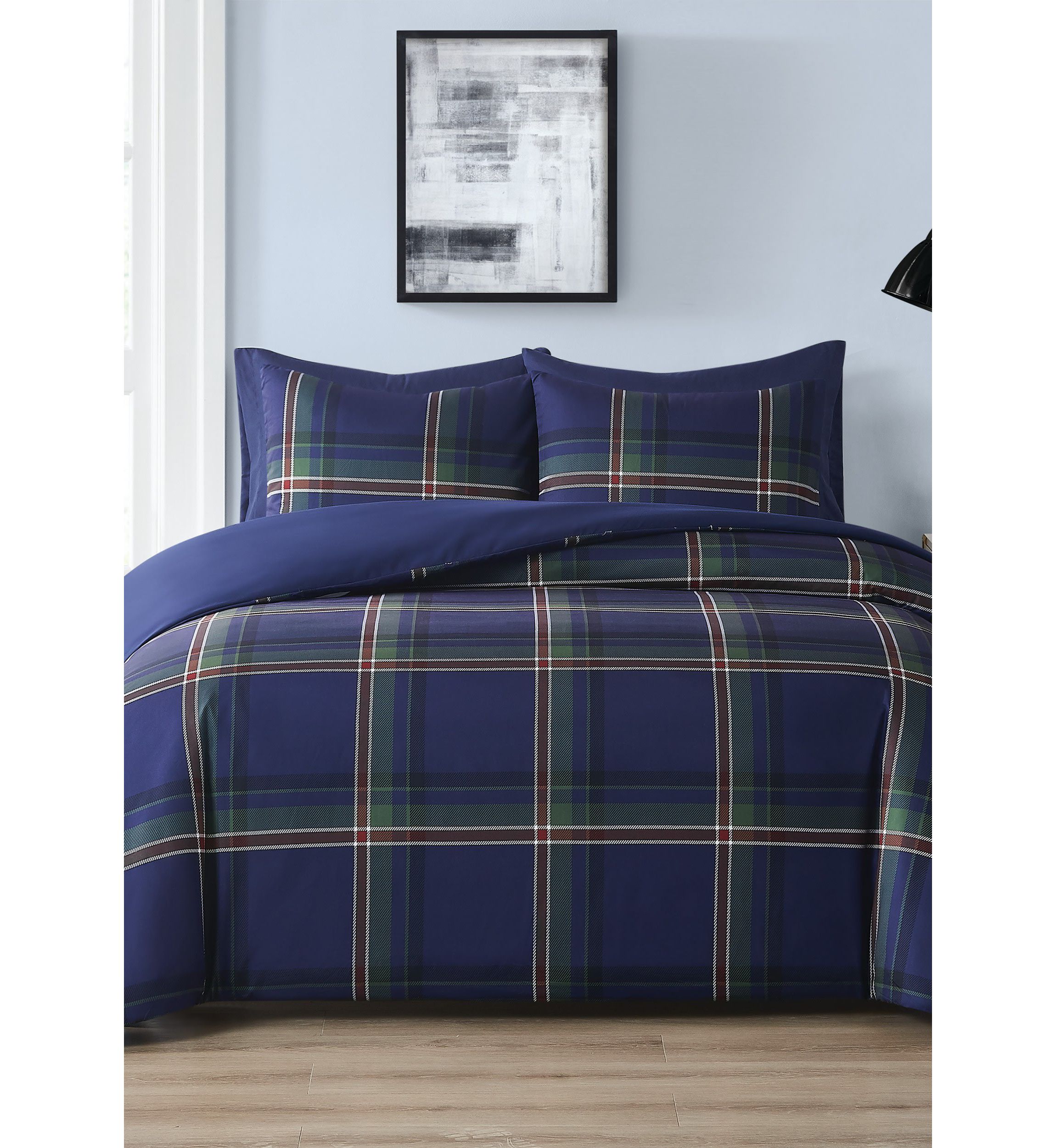 Truly Soft Bronson Plaid Full/Queen 3 Piece Comforter Set