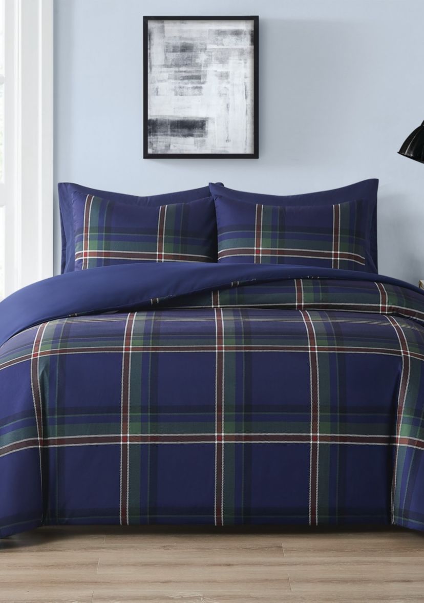 Truly Soft Bronson Plaid Full/Queen 3 Piece Comforter Set