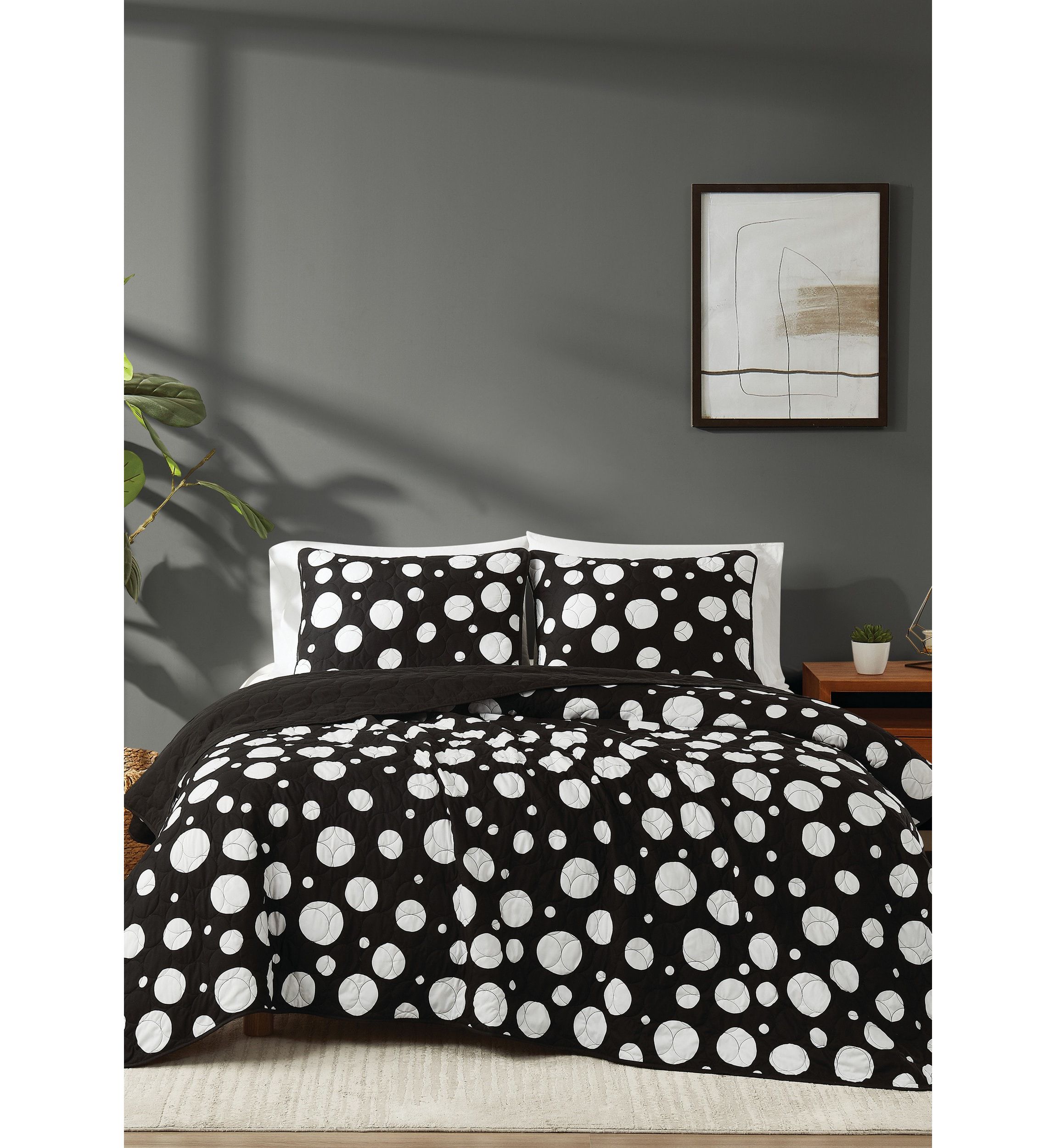 Truly Soft Sophia Dot King 3 Piece Quilt Set