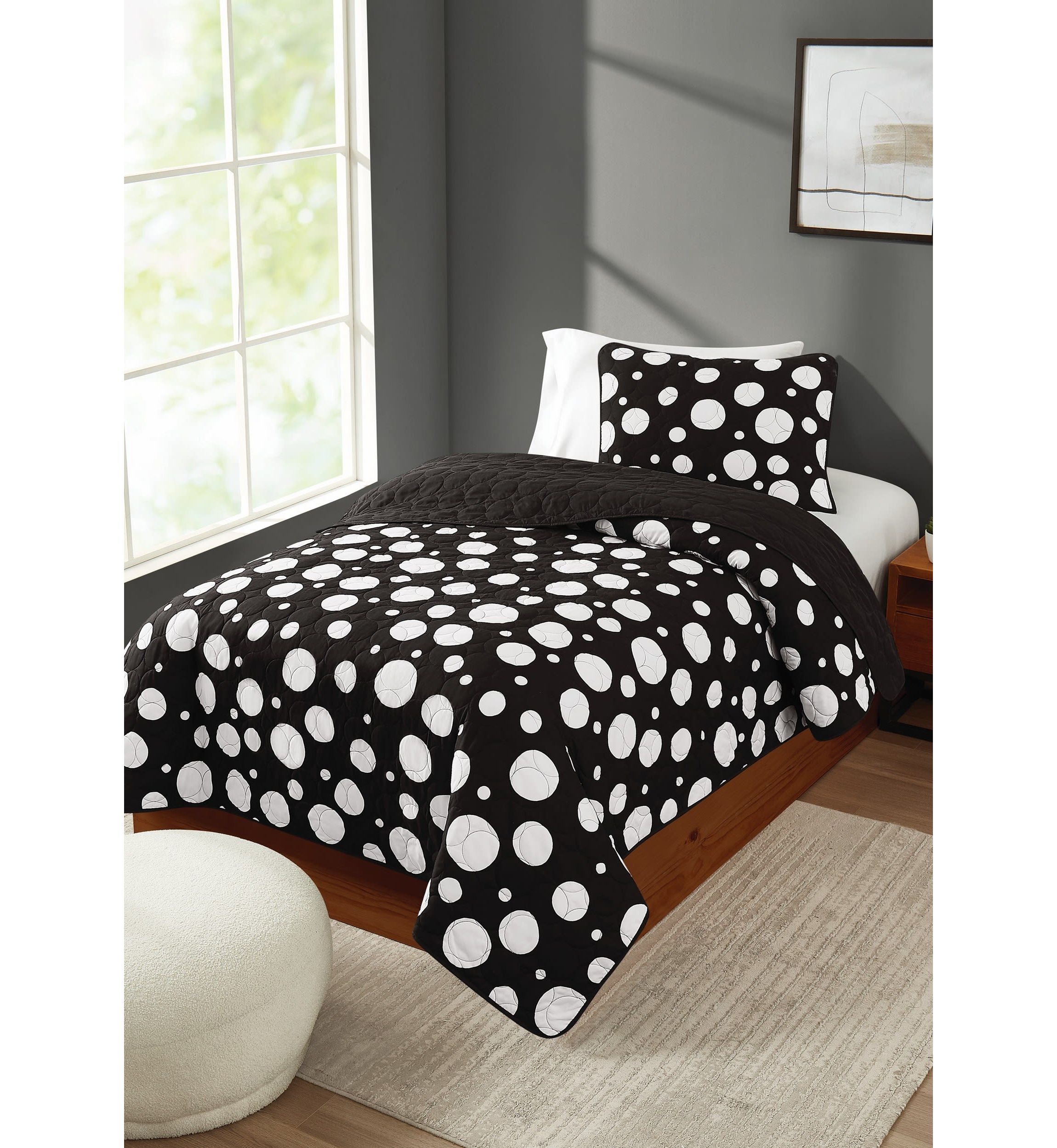 Truly Soft Sophia Dot King 3 Piece Quilt Set