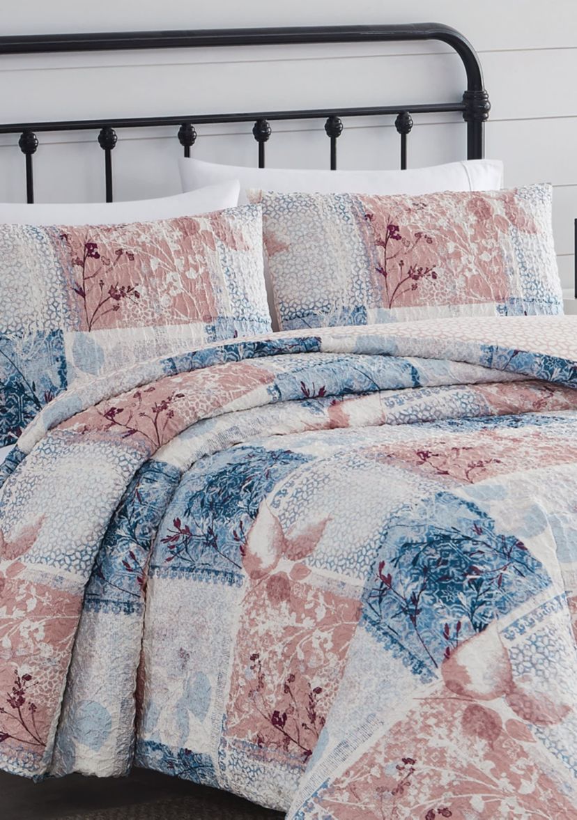 Cannon Textured Lotte Patchwork Twin/Twin XL 2 Piece Comforter Set