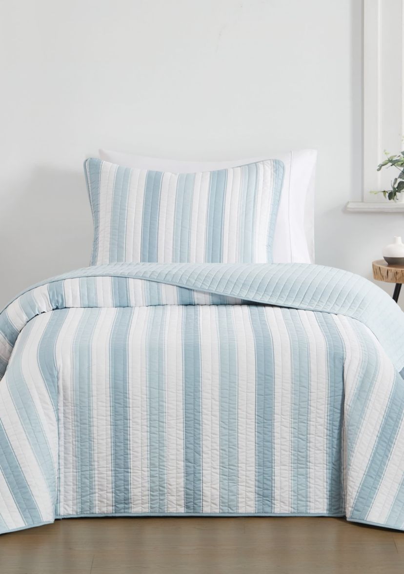 Truly Soft Aiden Stripe Blue Twin/Twin XL 2 Piece Quilt Set