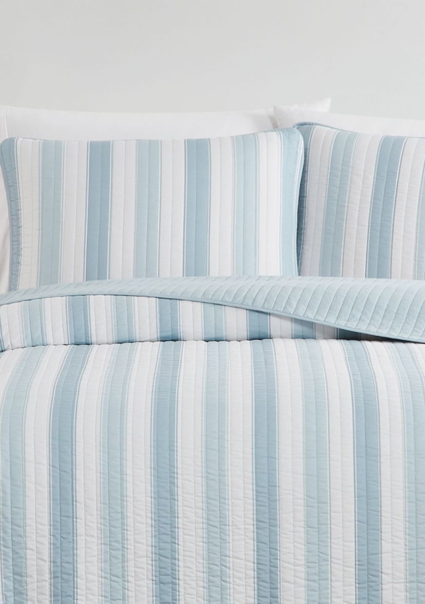 Truly Soft Aiden Stripe Blue Twin/Twin XL 2 Piece Quilt Set
