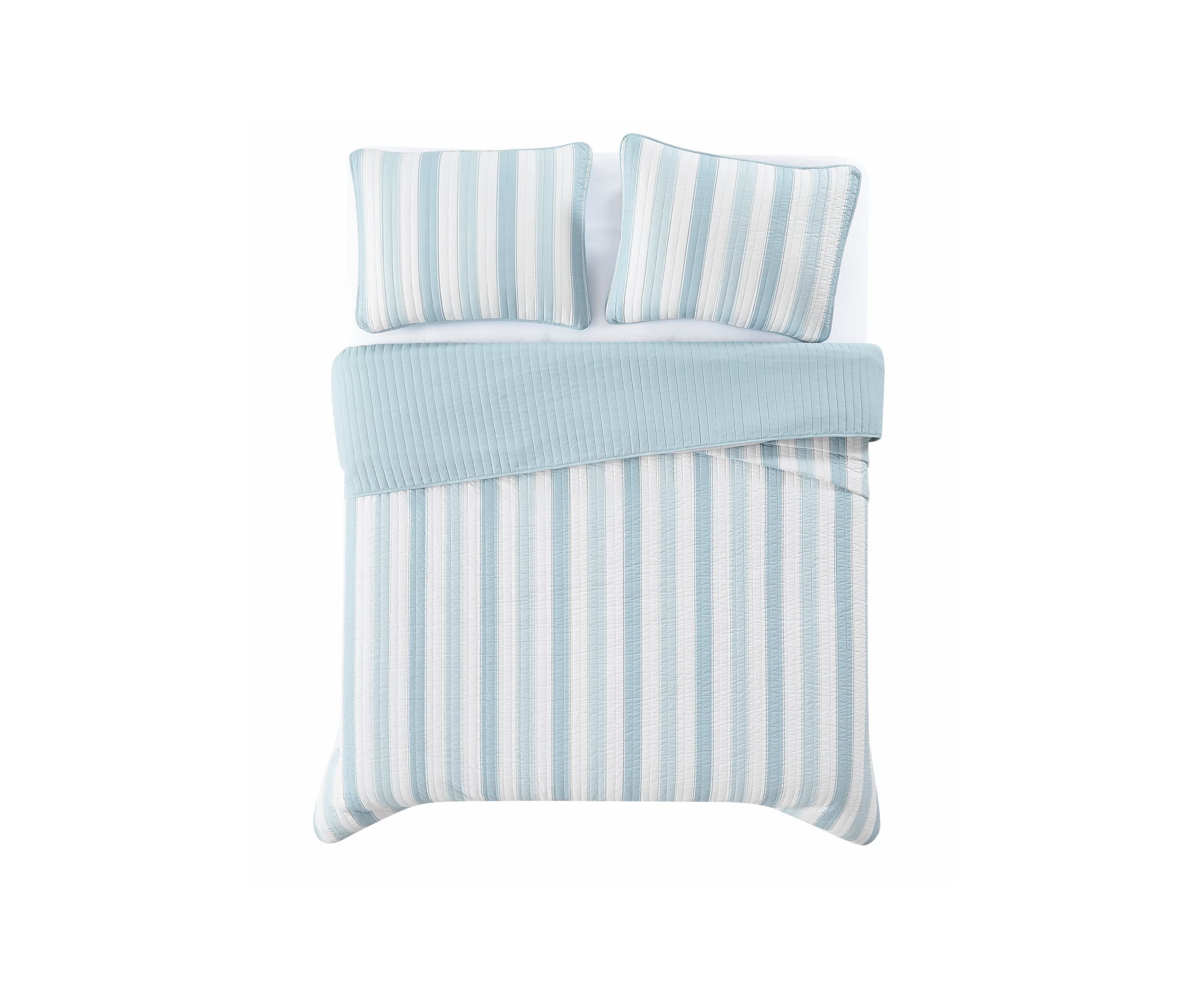 Truly Soft Aiden Stripe Blue Twin/Twin XL 2 Piece Quilt Set
