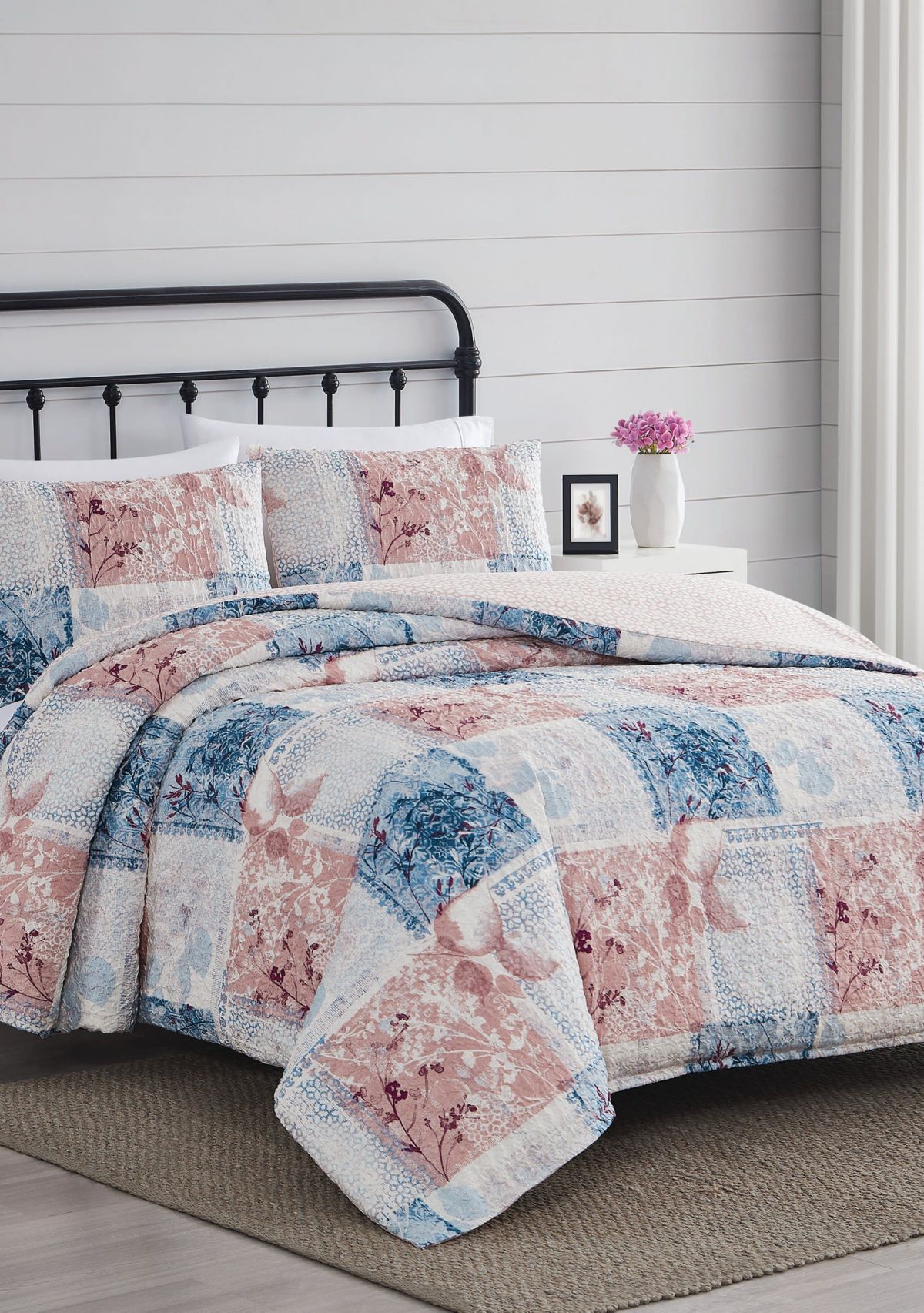 Cannon Textured Lotte Patchwork King 3 Piece Duvet Cover Set