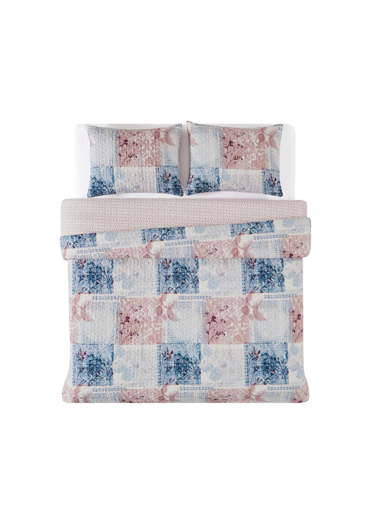 Cannon Textured Lotte Patchwork King 3 Piece Duvet Cover Set
