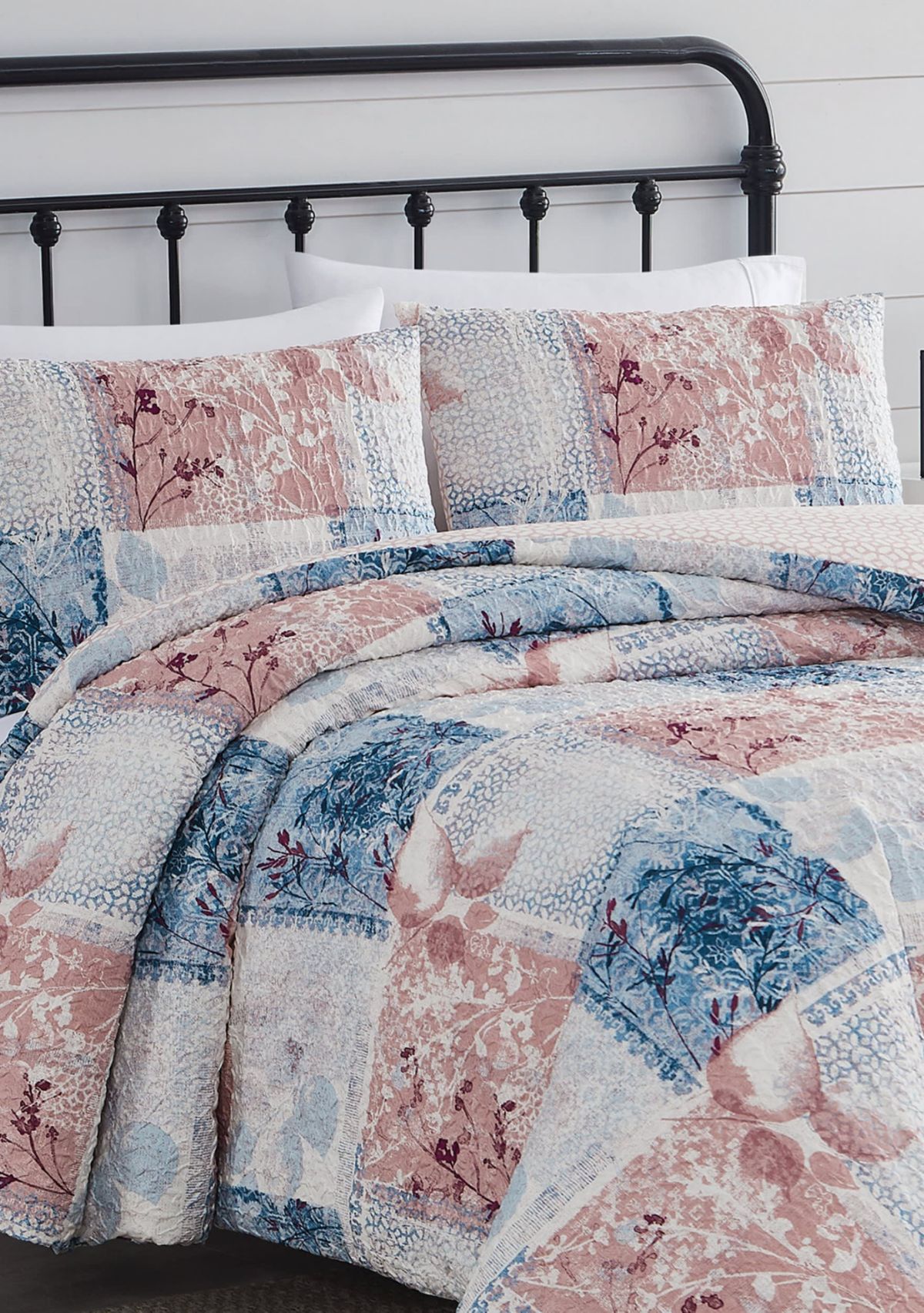 Cannon Textured Lotte Patchwork King 3 Piece Duvet Cover Set