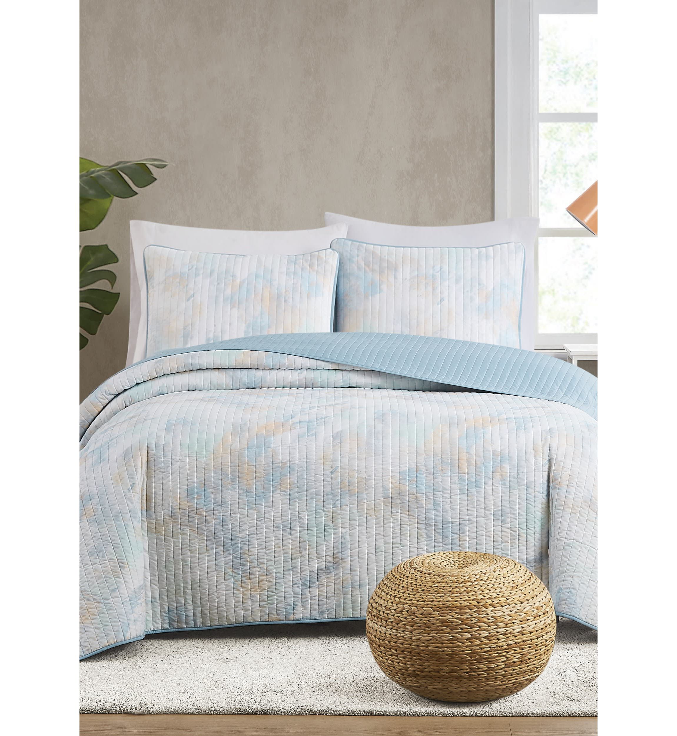 Truly Soft Hannah Watercolor Full/Queen 3 Piece Quilt Set