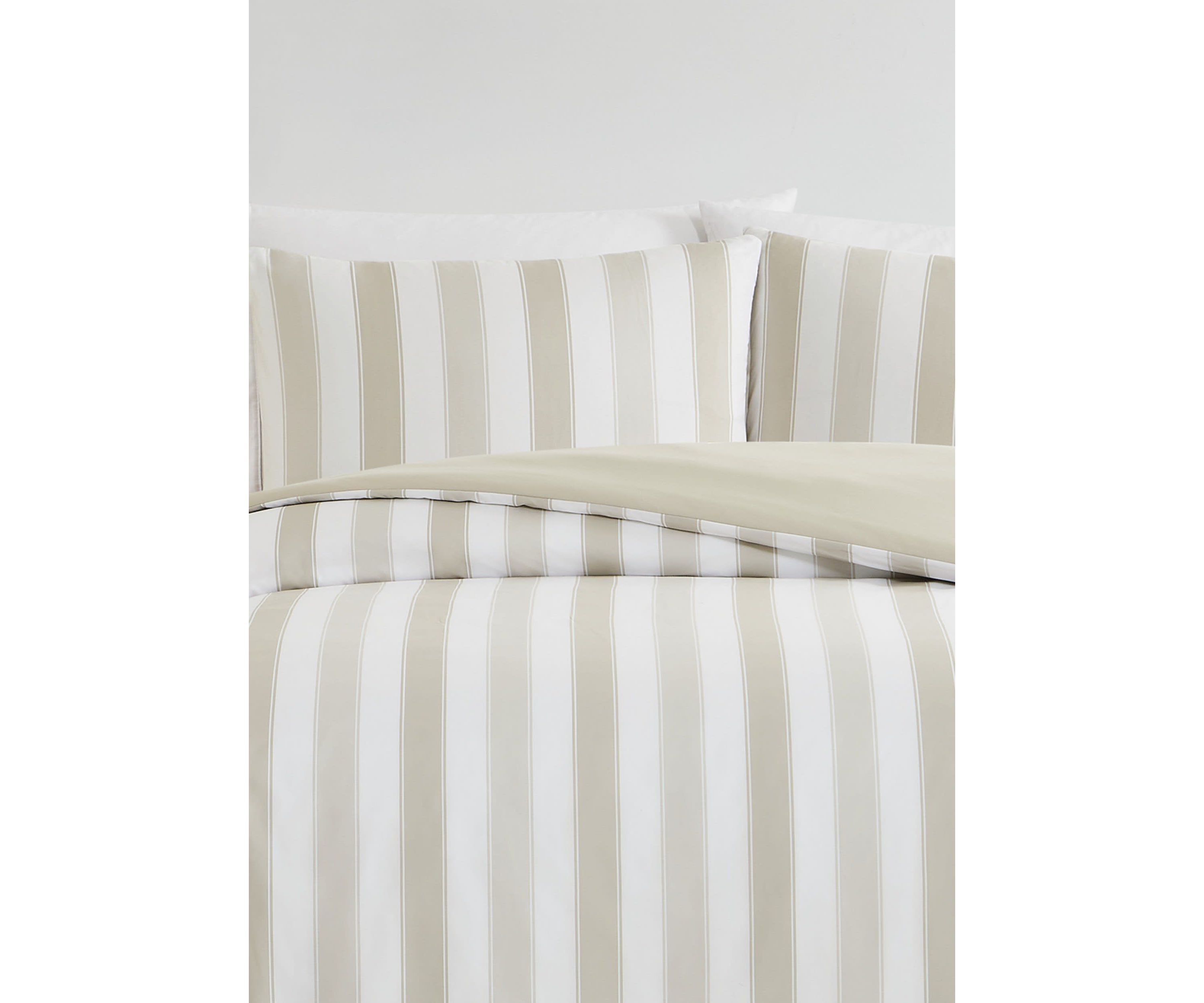 Truly Soft Aiden Stripe Beige King 3 Piece Comforter Set